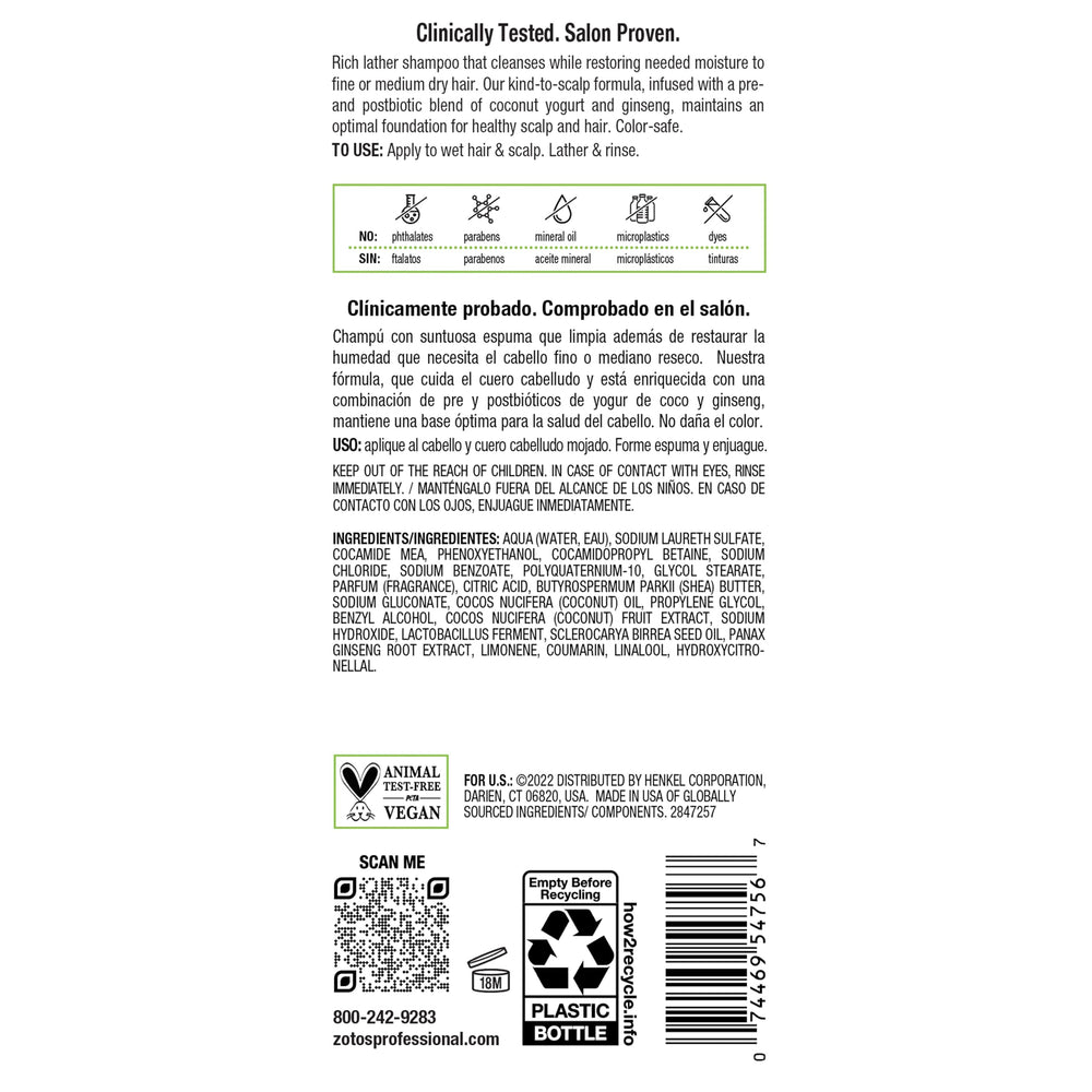Biotera Moisturizing Shampoo etiqueta color-safe protege color entre lavados
