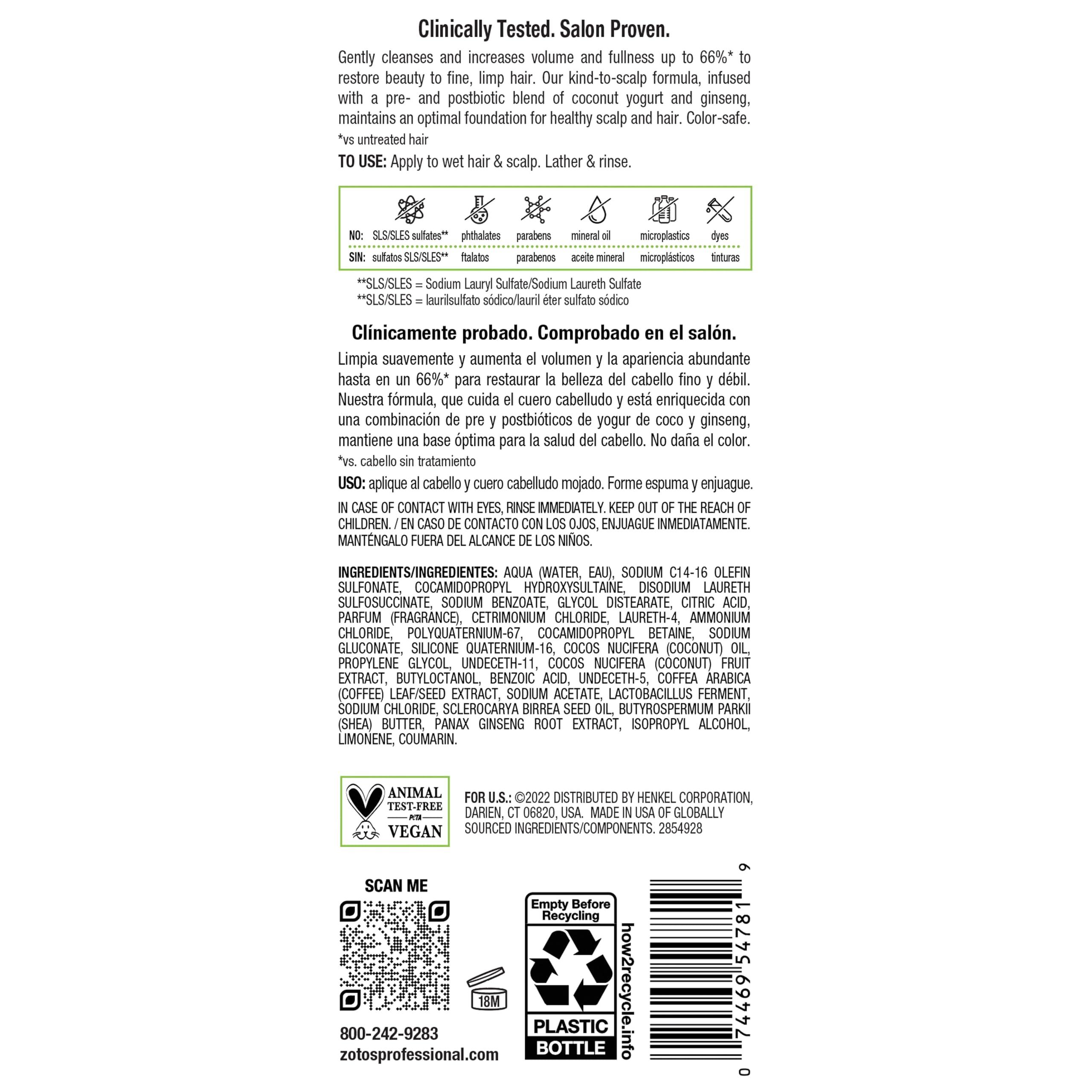 Volumen visible tras lavado con Biotera Ultra Thick & Full