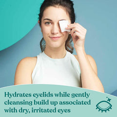 Biotrue toallitas oculares micelares, hidratación suave para párpados sensibles.