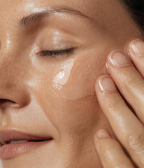 Biotulin Supreme Skin Gel applied by hands for quick wrinkle care.