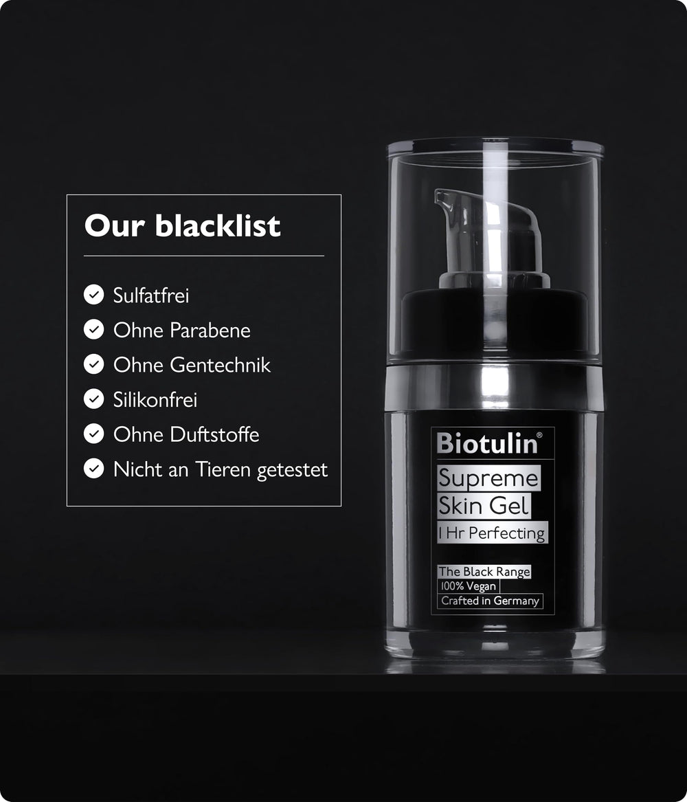 Biotulin Supreme Skin Gel with hyaluronic acid for hydration and plumping.