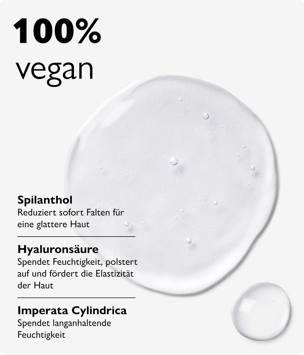 Biotulin Supreme Skin Gel on the face demonstrates light, non-greasy absorption.