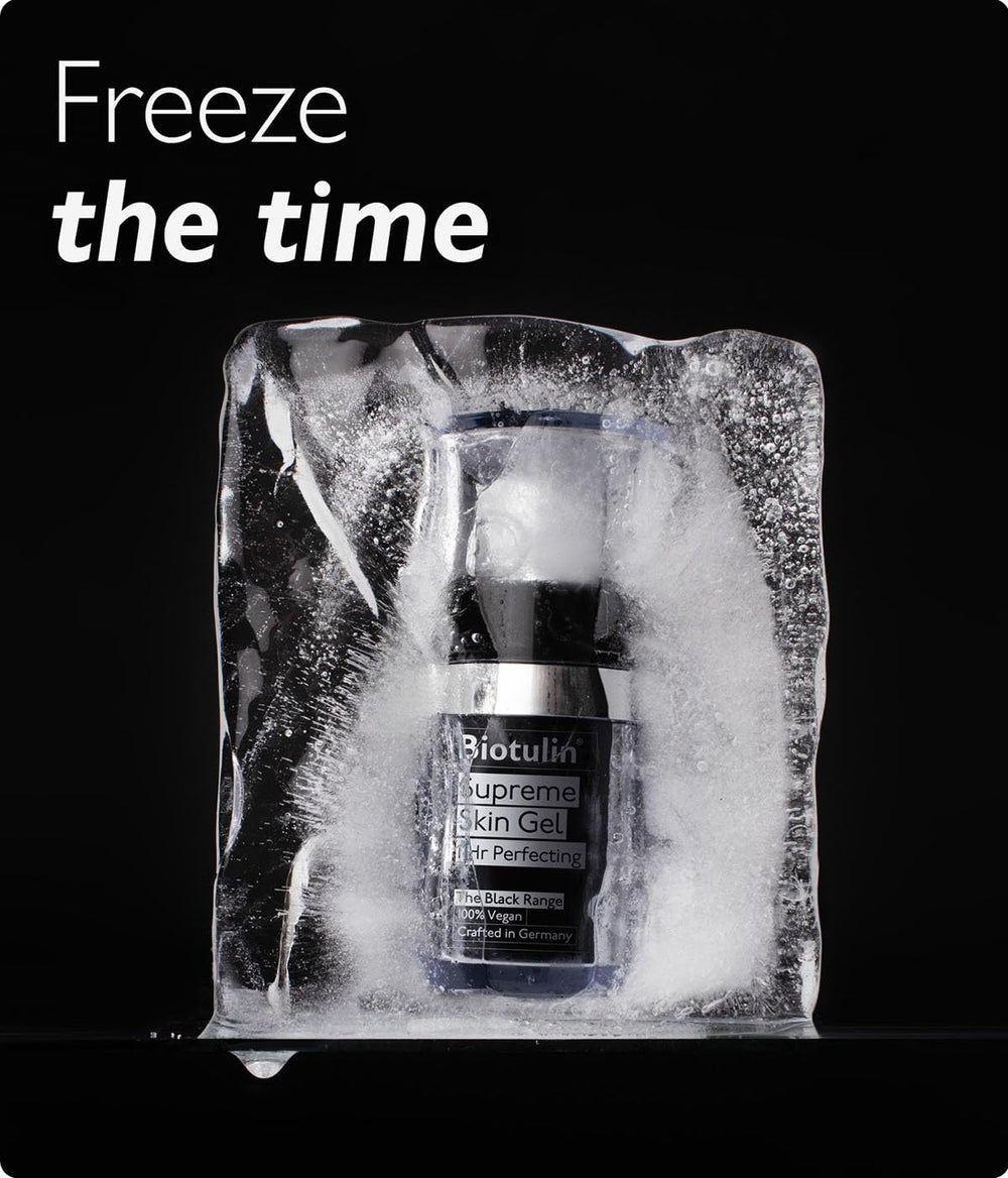 Biotulin Supreme Skin Gel packaging showcases premium skincare branding.