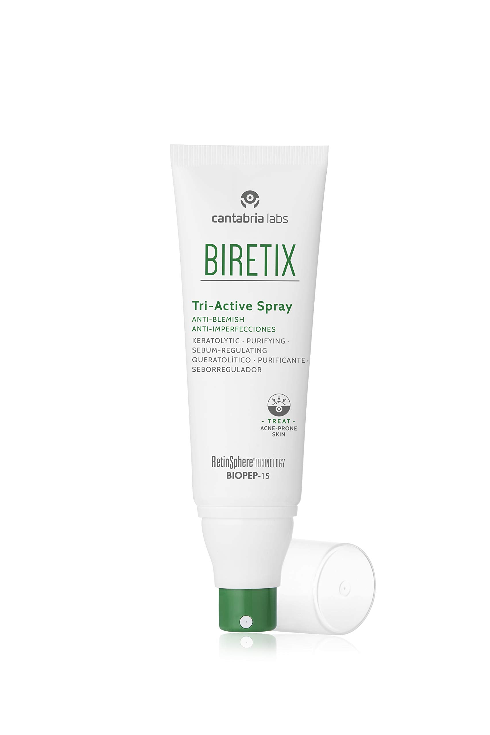 Biretix Tri-Active Spray quick-absorbing finish for a non-greasy feel