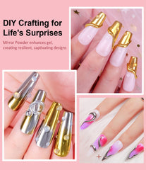 BISHENGYF gold white chrome powder for mirror nail finishes.