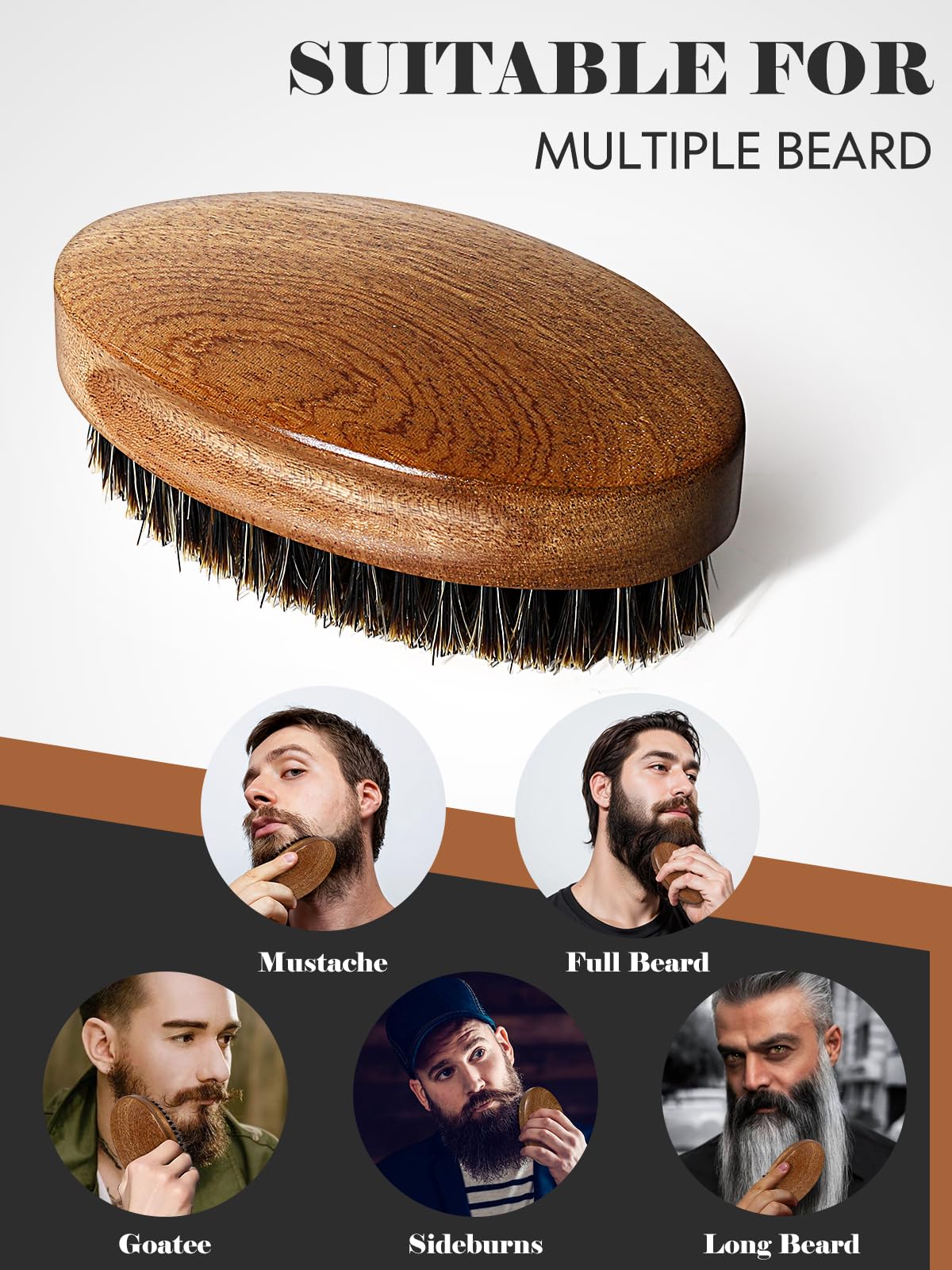 Bituemly 3-in-1 beard grooming kit including brush, comb, and scissors