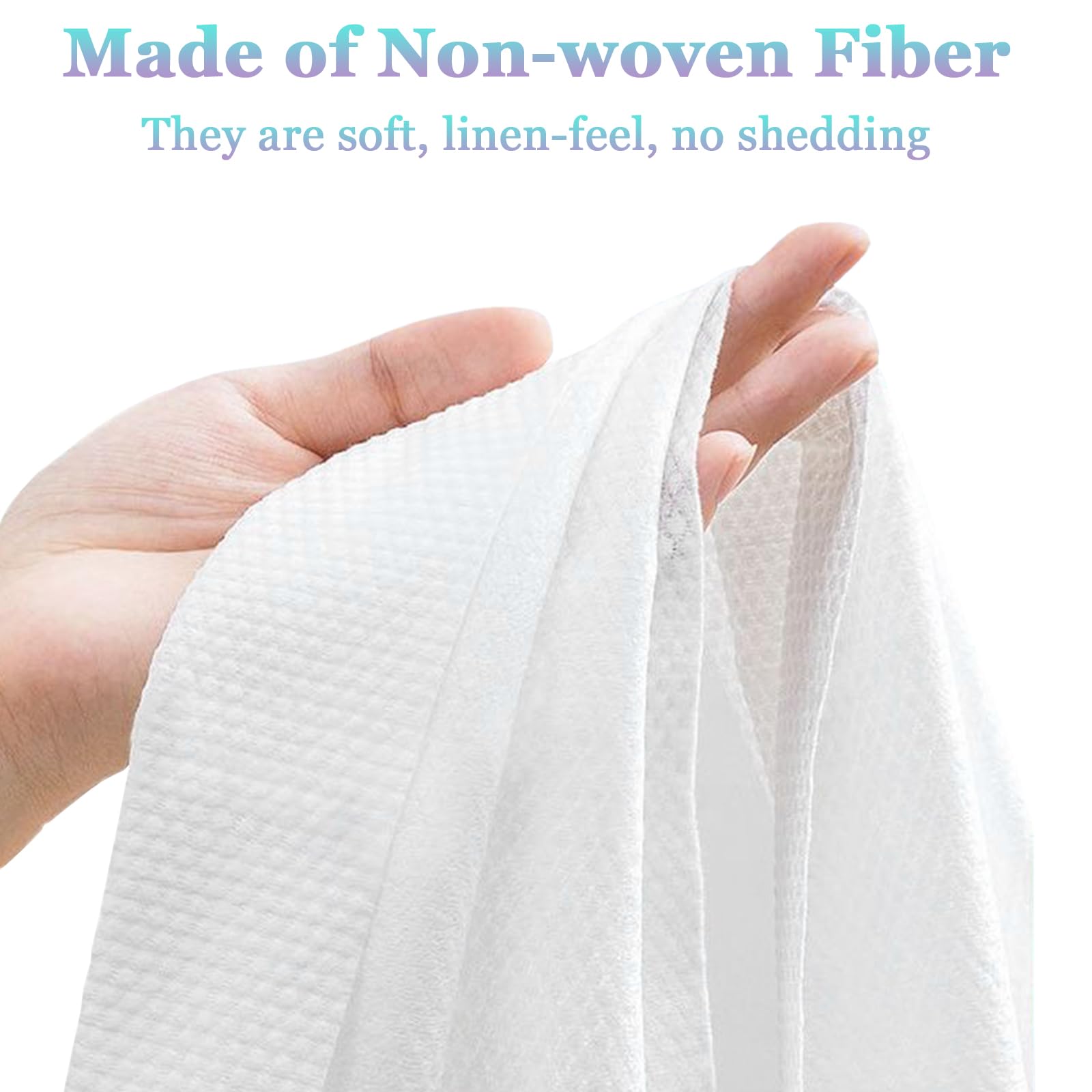 Biubumtu disposable bath towel unfolded shows large 19.7 by 27.6 inches.