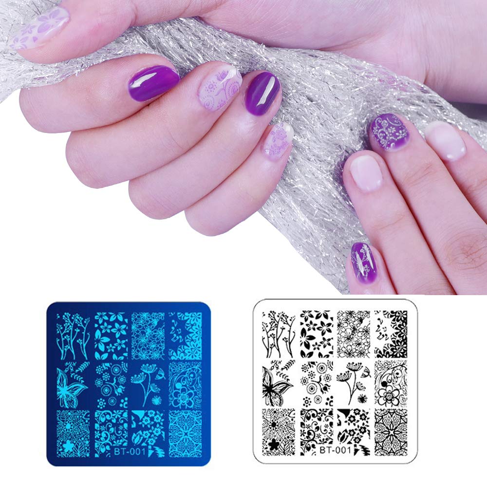 Biutee diseños detallados estampado uñas muestra patrones claros.