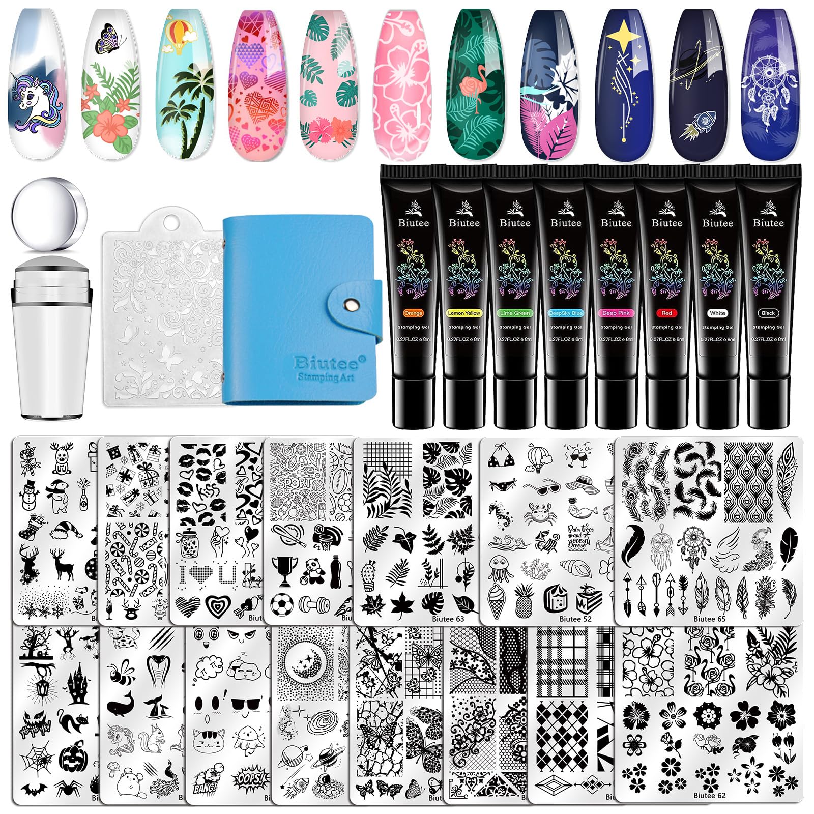 Biutee nail stamper kit plates offer highly detailed patterns for DIY designs