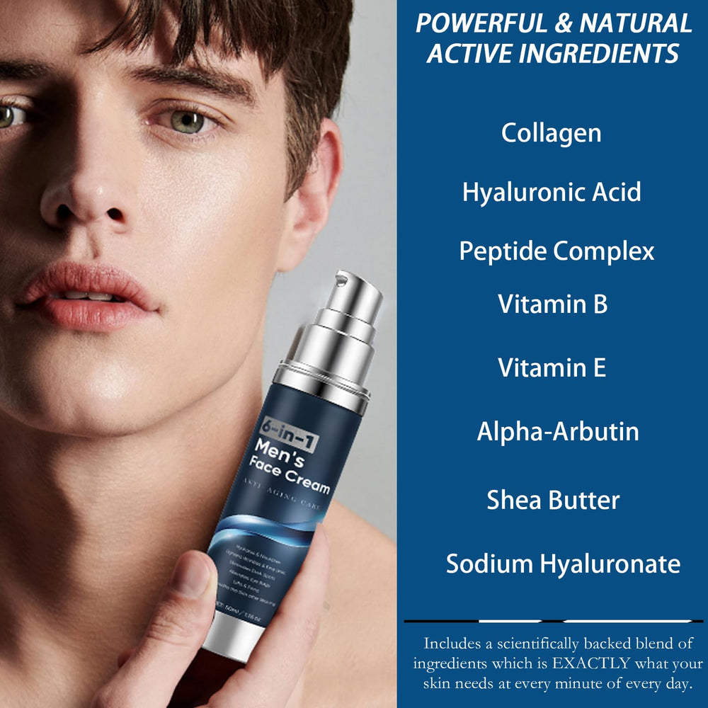 BIWQTY crema facial para hombres con piel sensible, textura suave y calmante.