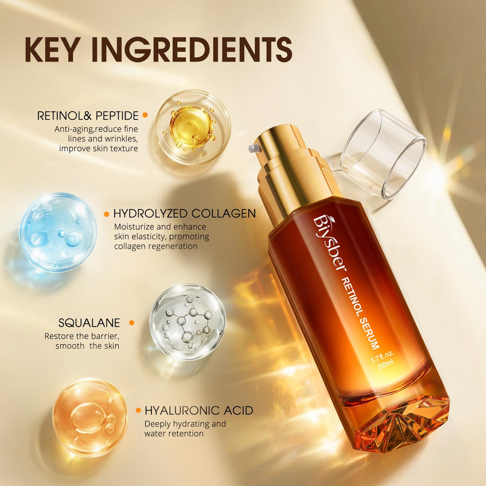 BIYSBER collagen-infused serum being applied to facial skin for lifted contours.