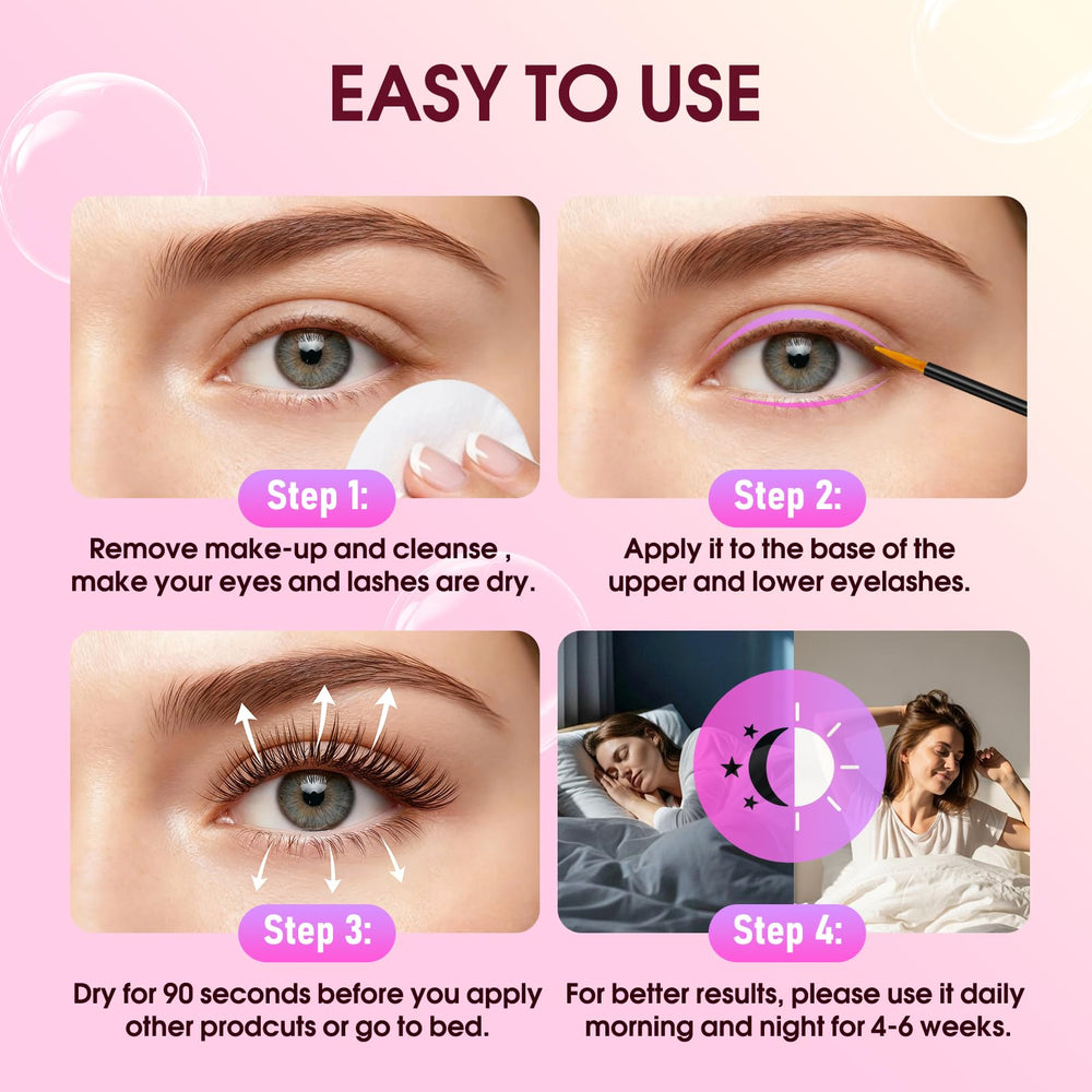 Biysber Lash Serum applied along the lash line for daily use
