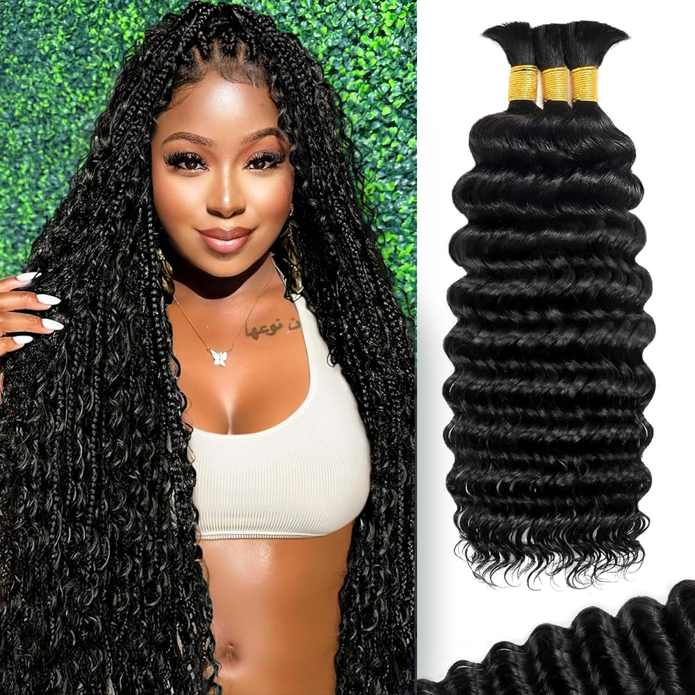 BIZVUS deep wave braiding hair offers durable, tangle-free curls for boho styles.