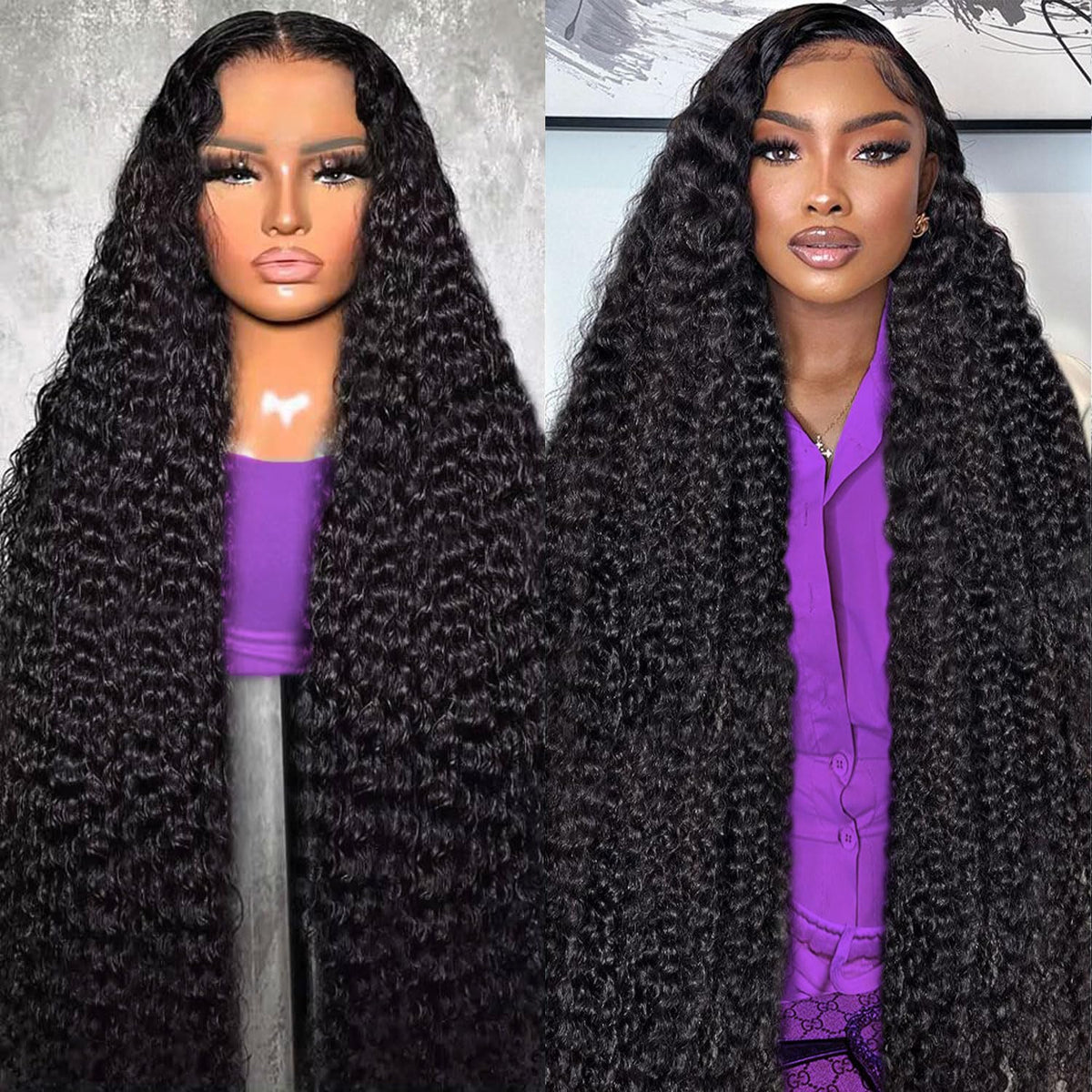 BJVT 13x6 deep wave lace front wig with 200 density for natural fullness and dramatic length.