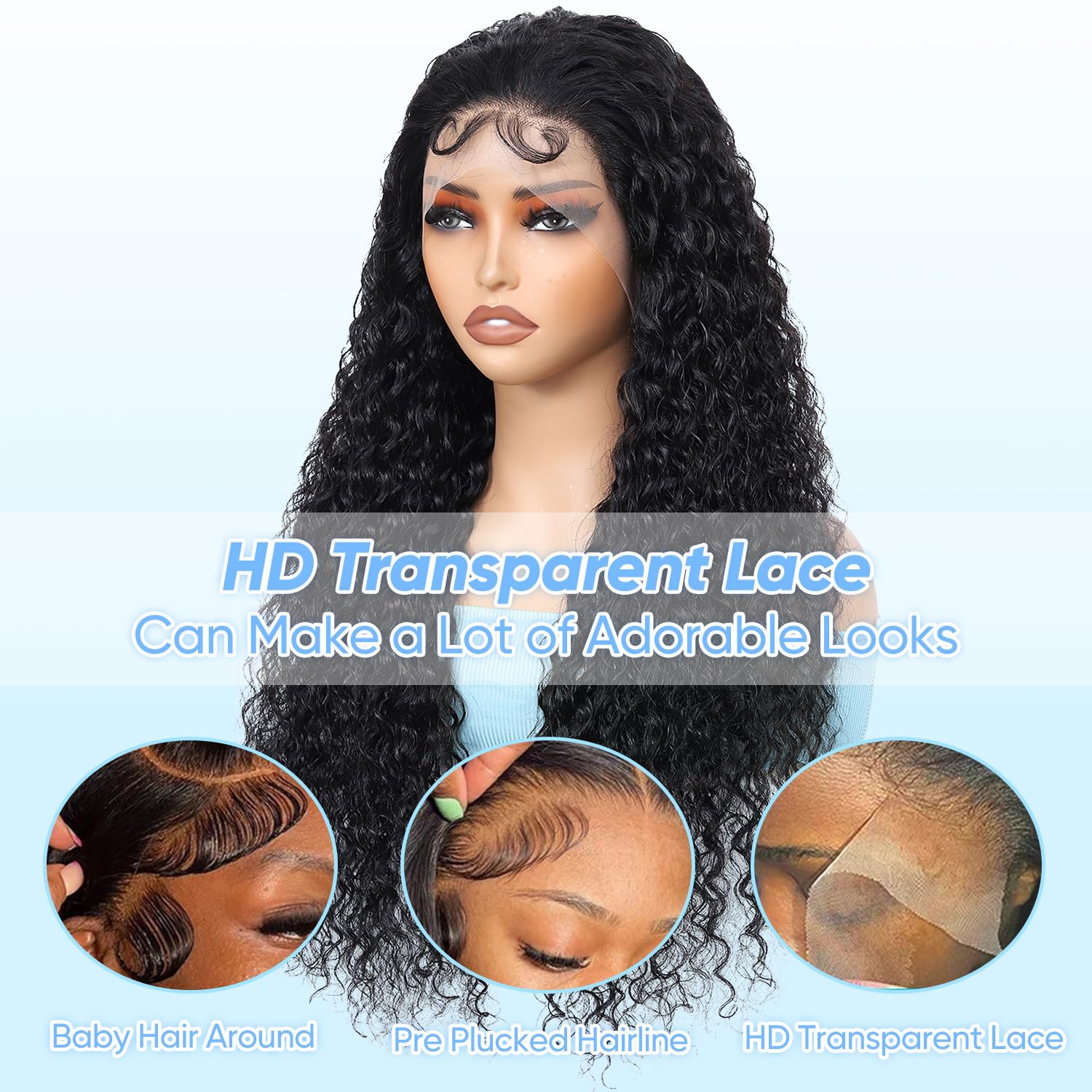 BJVT glueless cap with four combs and adjustable strap for secure wear.