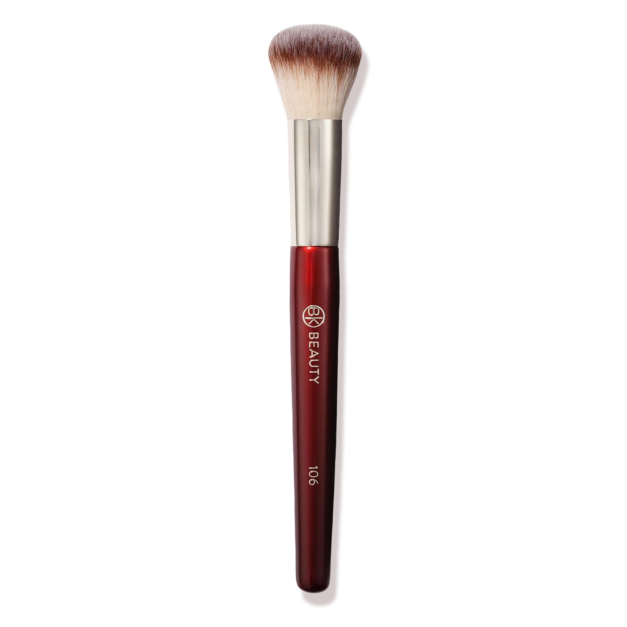 BK Beauty 106 round foundation brush with a dense dome for a flawless finish