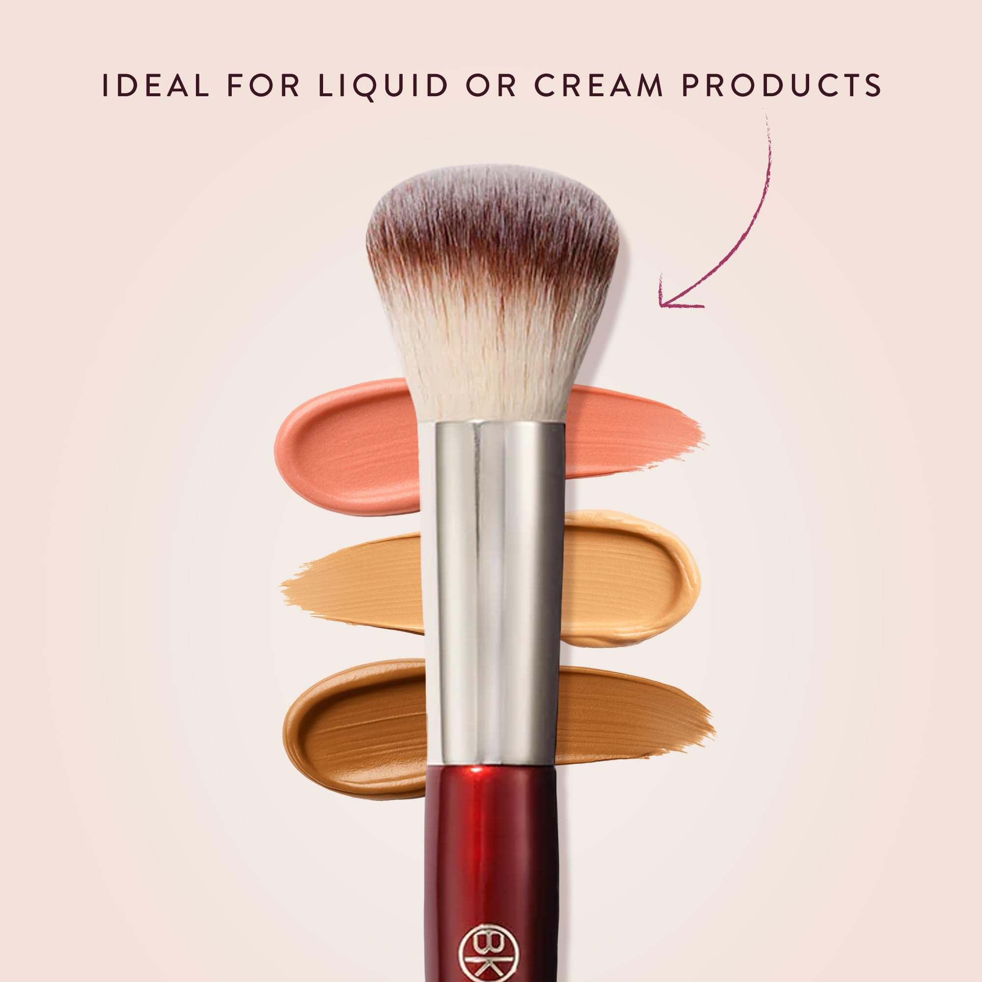 BK Beauty 106 dense dome brush for foundation, bronzer, and blush blending