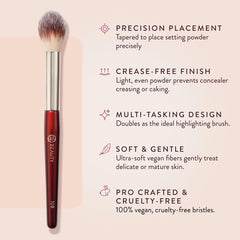 BK Beauty 108 Precision Powder Brush provides targeted application for precise crease-free finish.