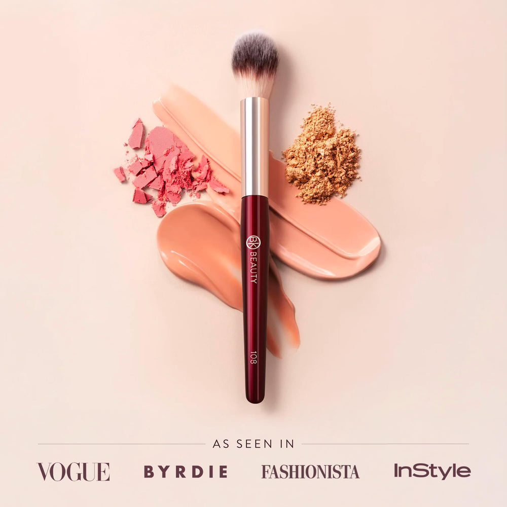 BK Beauty 108 Precision Powder Brush delivers cruelty-free, pro-grade craftsmanship.