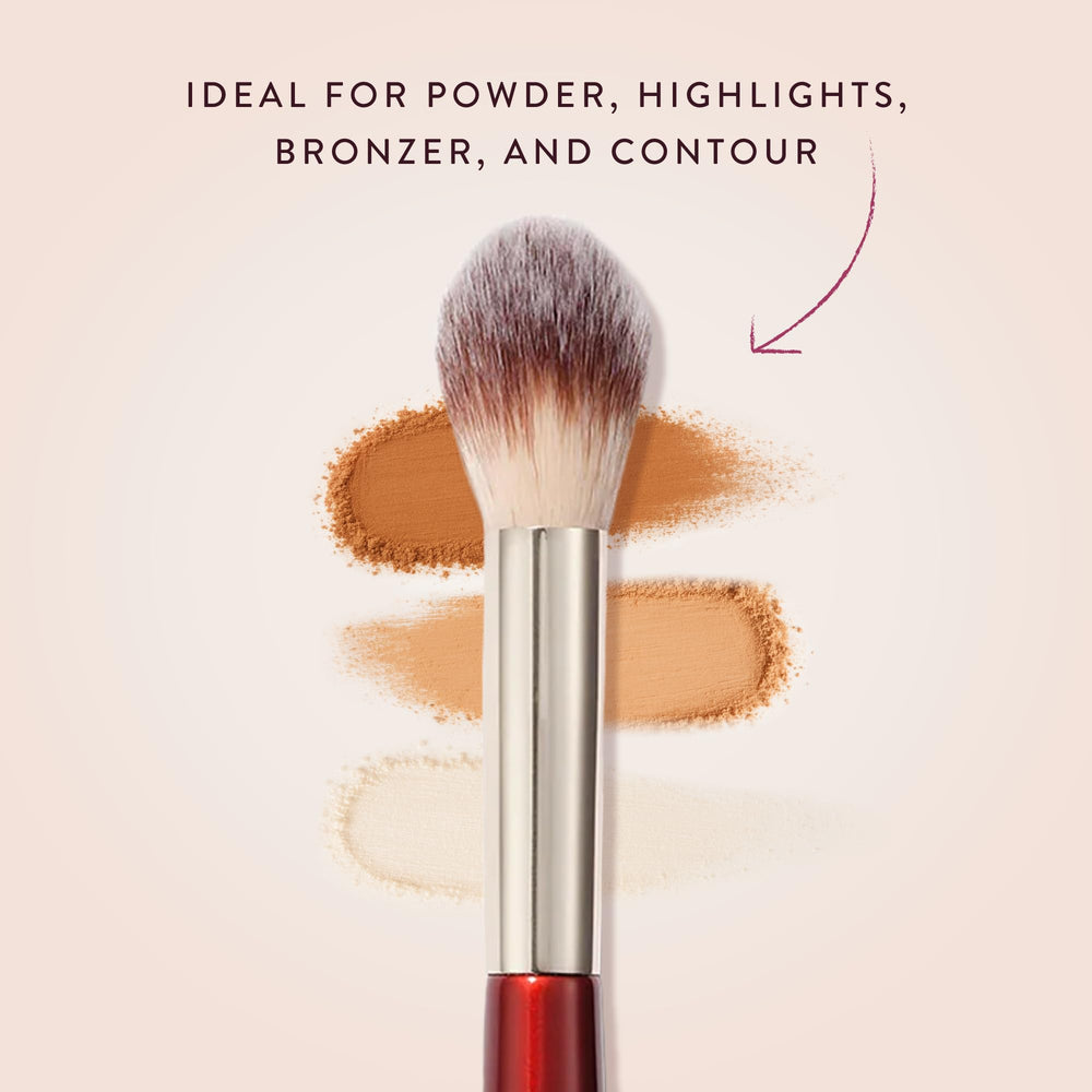 BK Beauty 108 Precision Powder Brush for highlighting with a natural, radiant glow.