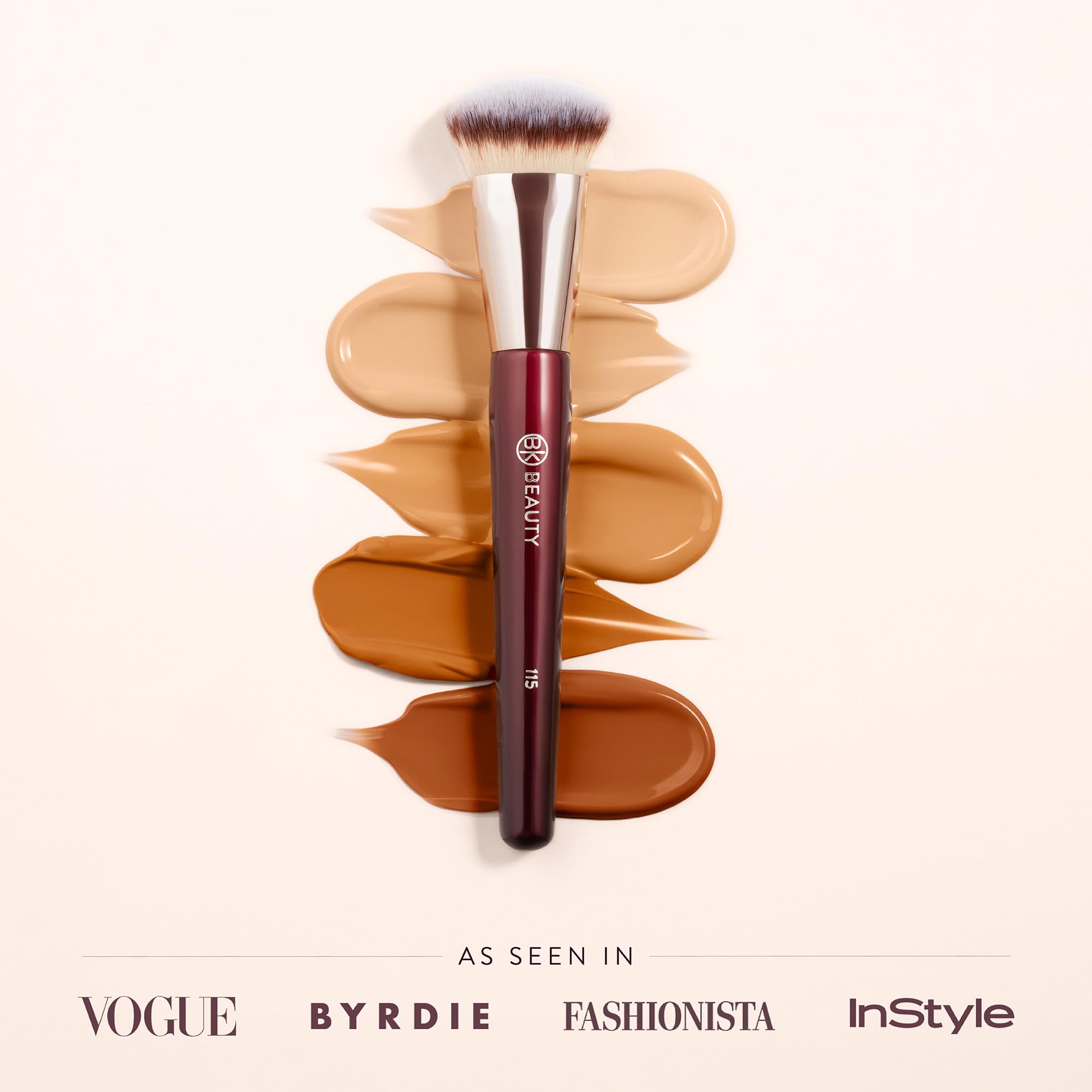 BK BEAUTY 115 angled contour brush for seamless cheek and jawline coverage.