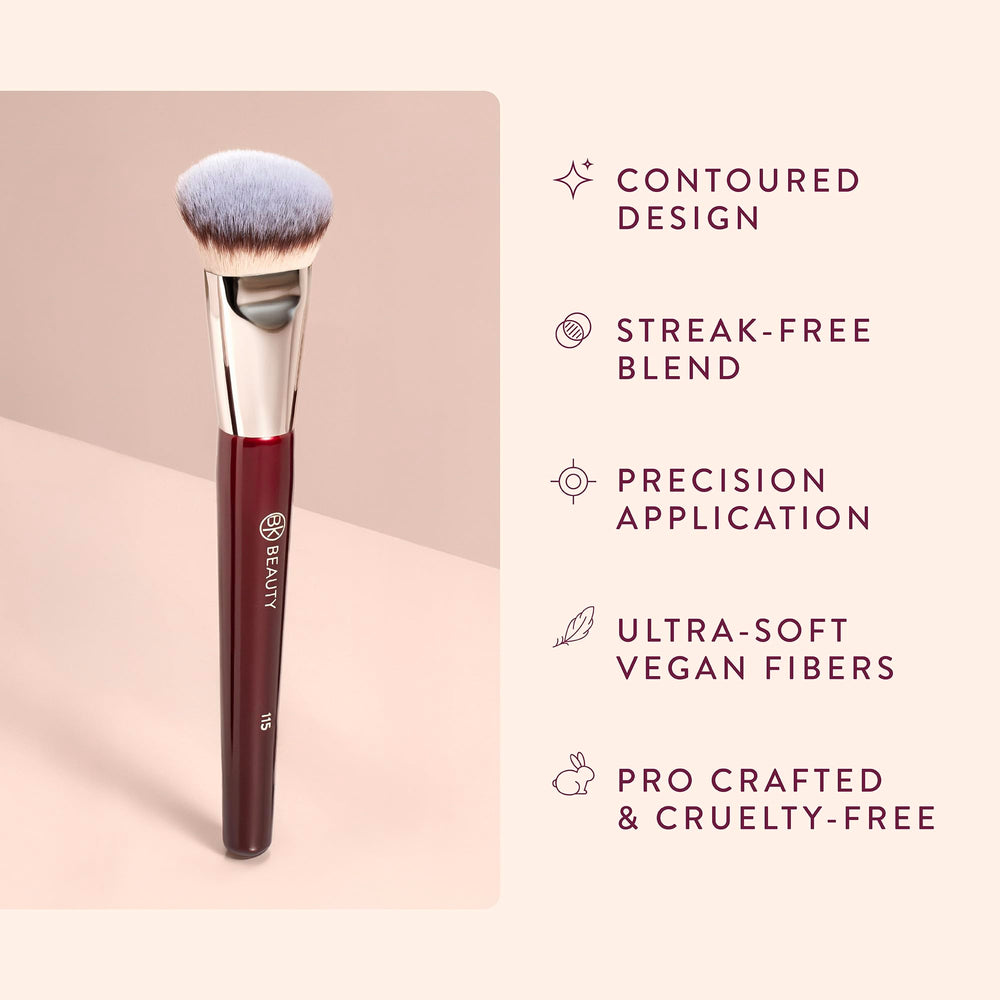 BK BEAUTY 115 soft dense bristles deliver pickup with minimal product waste.