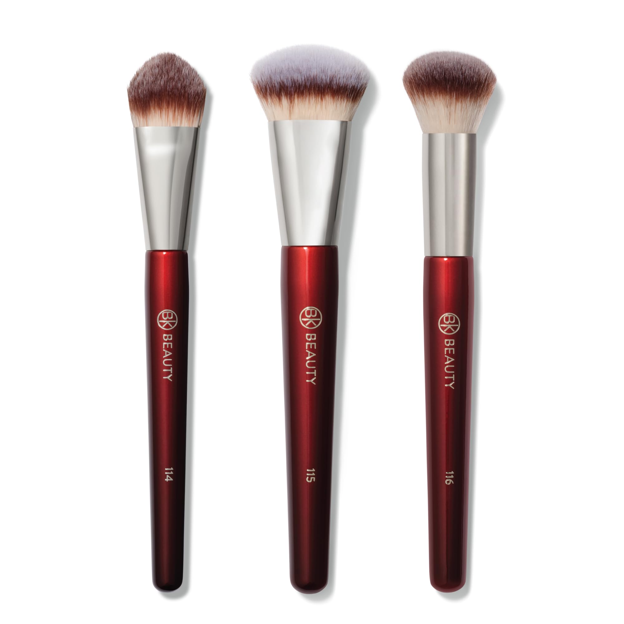 BK Beauty Core Complexion Trio 115 foundation brush close-up for precise coverage.