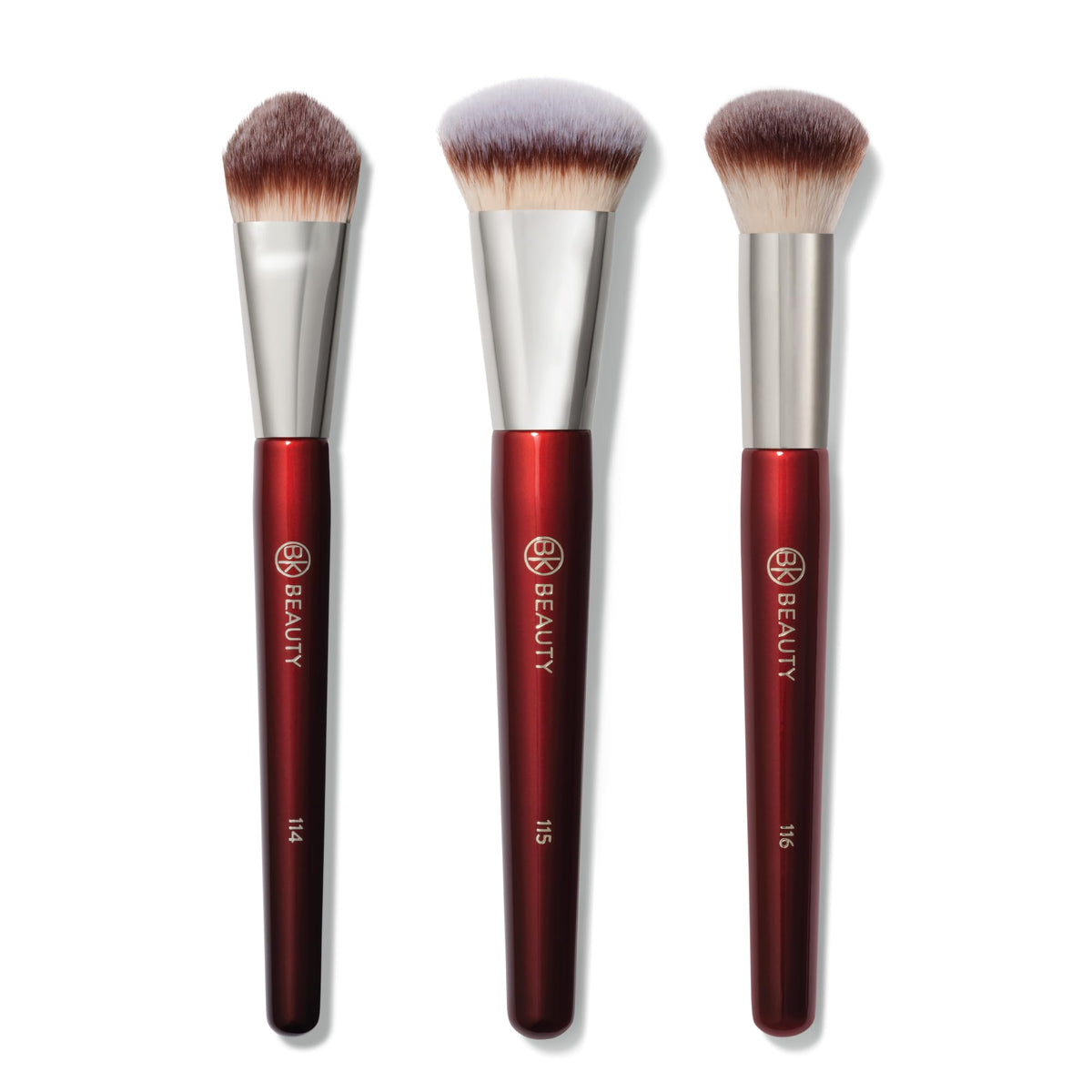 BK Beauty Core Complexion Trio 115 foundation brush close-up for precise coverage.