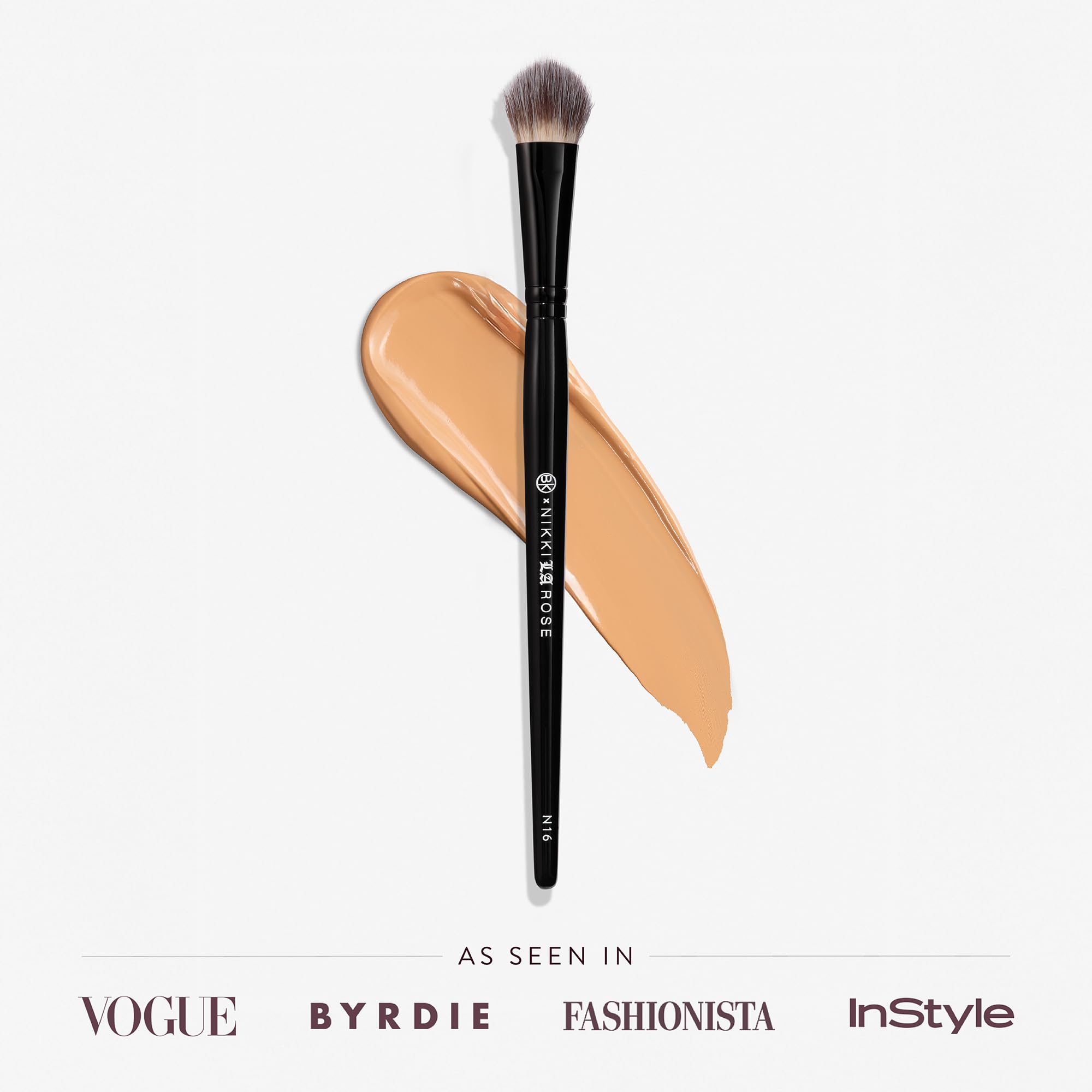 BK BEAUTY Nikki La Rose N16 Pro Concealer Brush enables precise blending for flawless edge cleanup