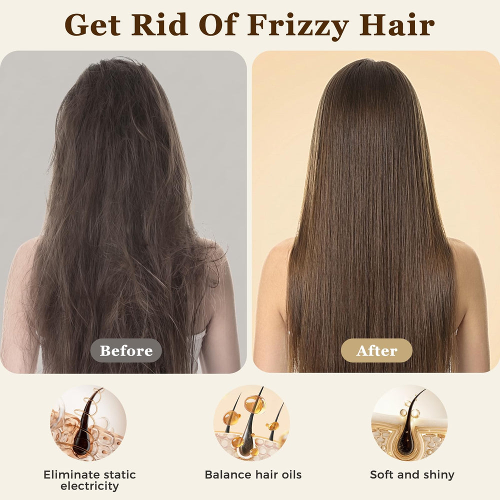 BLACK EGG boar bristle brush detangles thick hair with ease