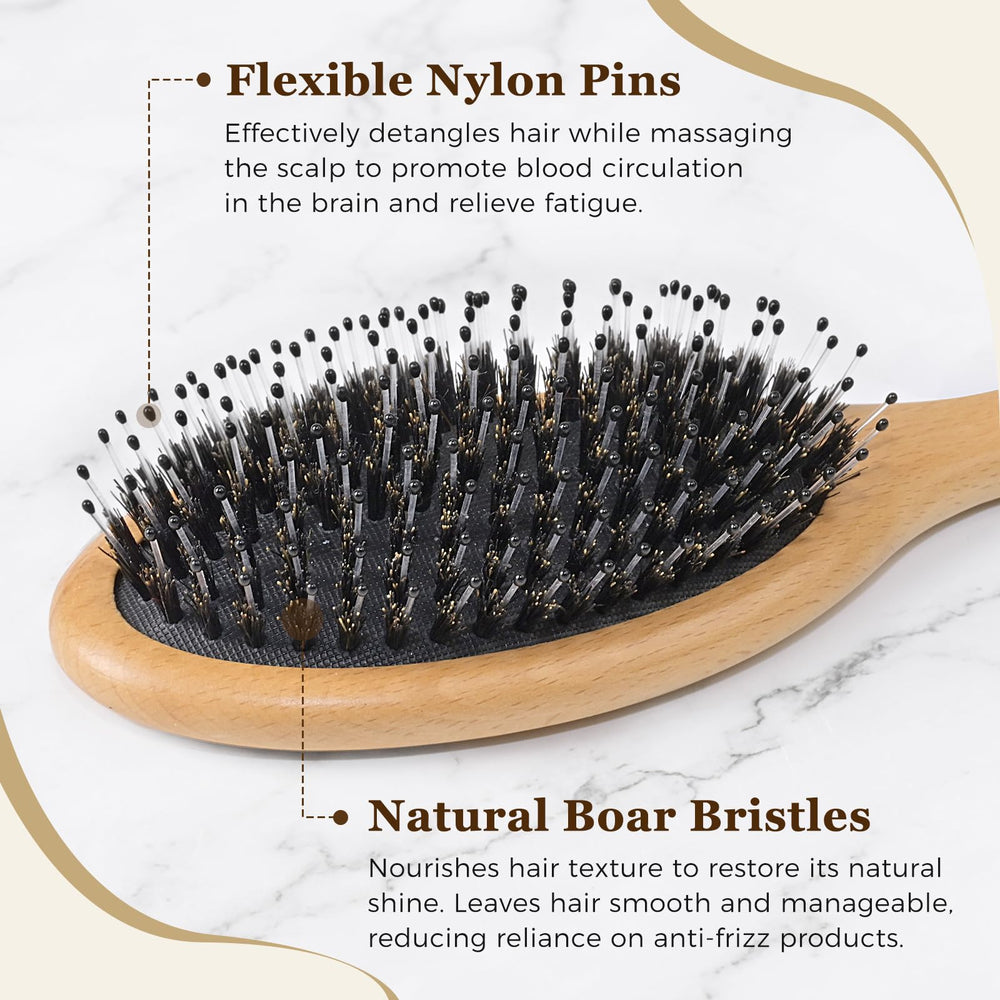 BLACK EGG brush provides scalp massage during grooming