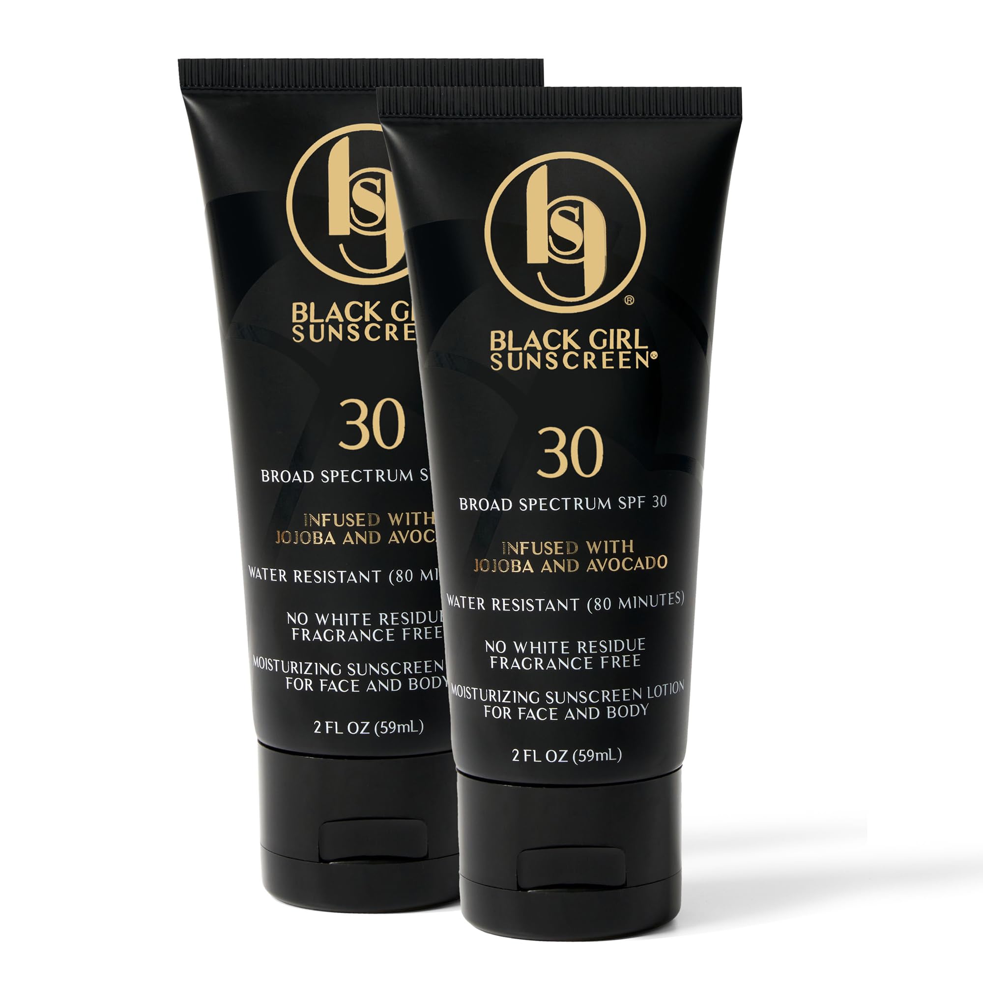 BLACK GIRL SUNSCREEN en bote frontal para uso diario en rostro y cuerpo.