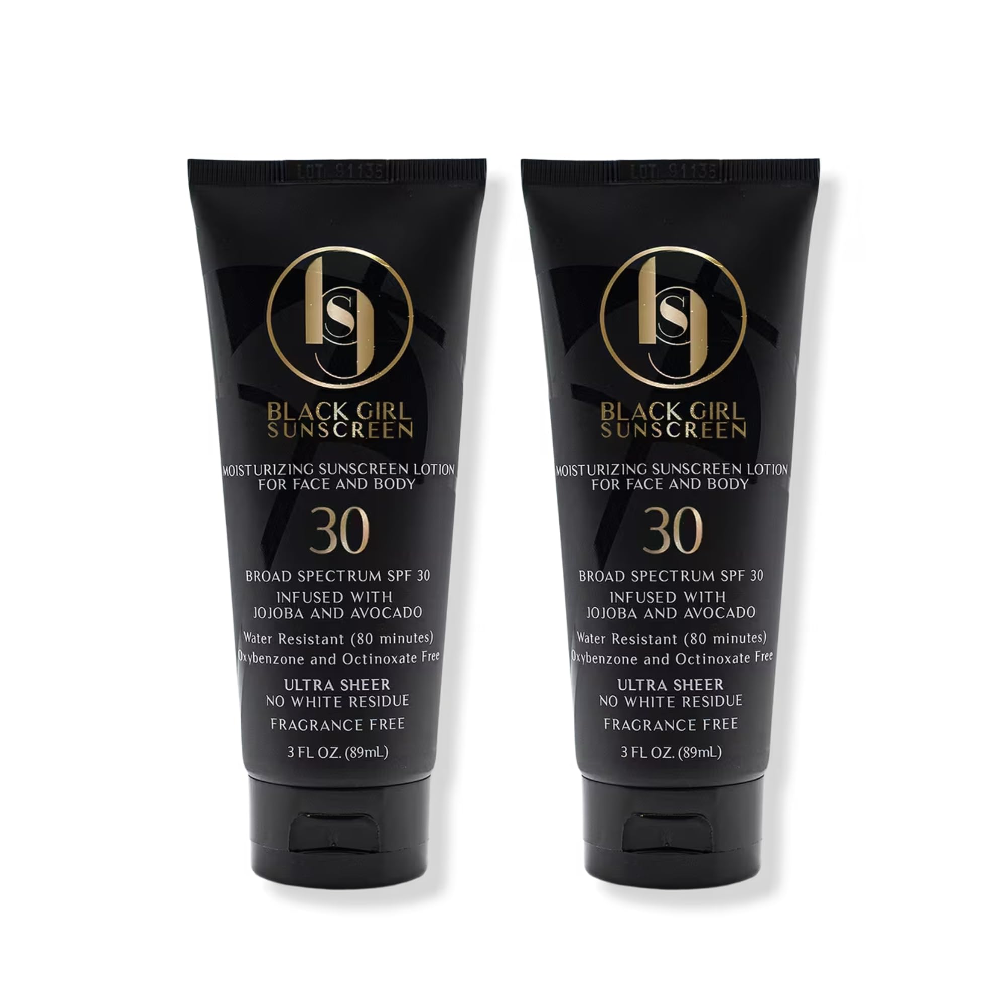 Black Girl Sunscreen face and body bottle provides lightweight SPF 30 protection.