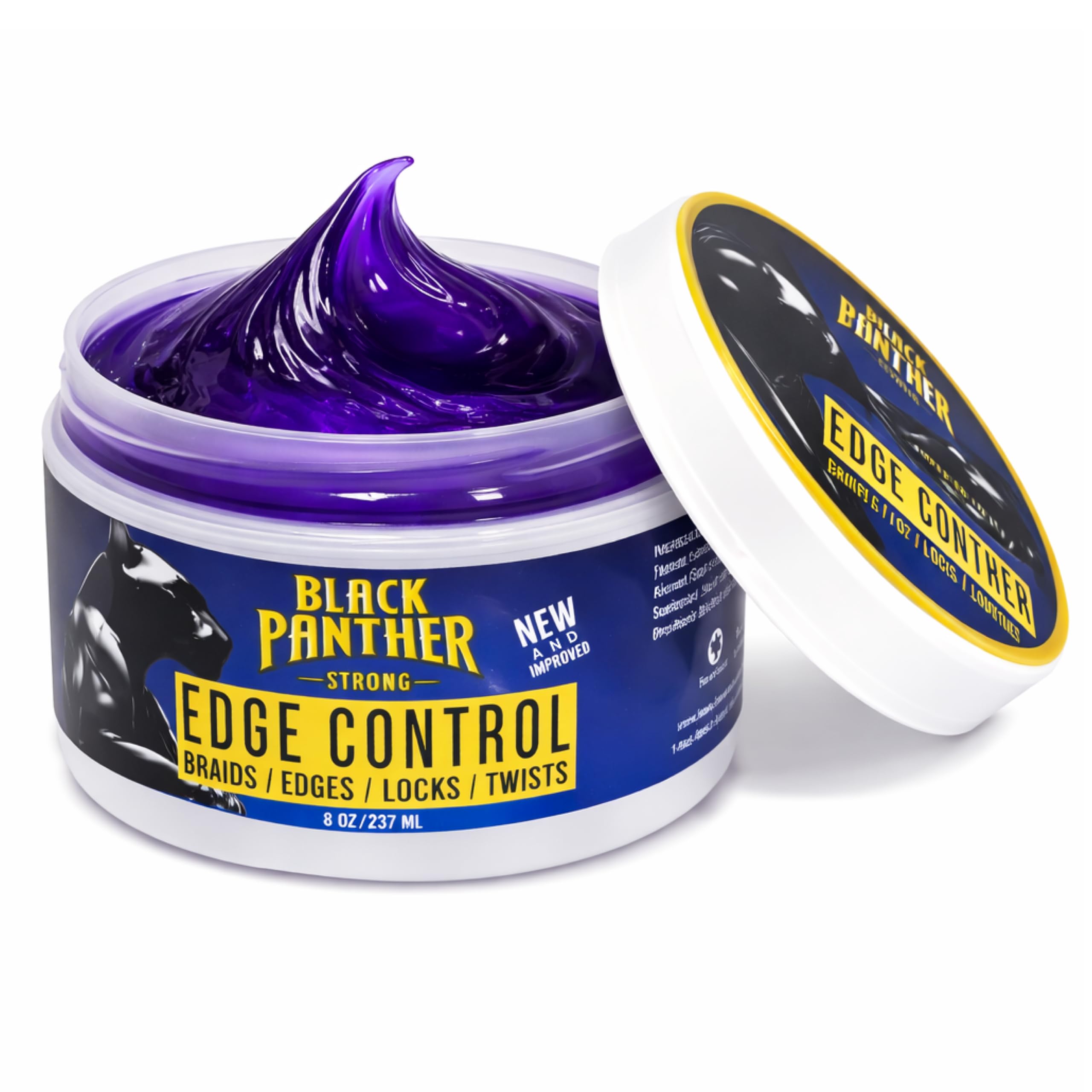 Black Panther Strong Diamond Edges, botella-aplicacion suave para fijar peinado con brillo natural.