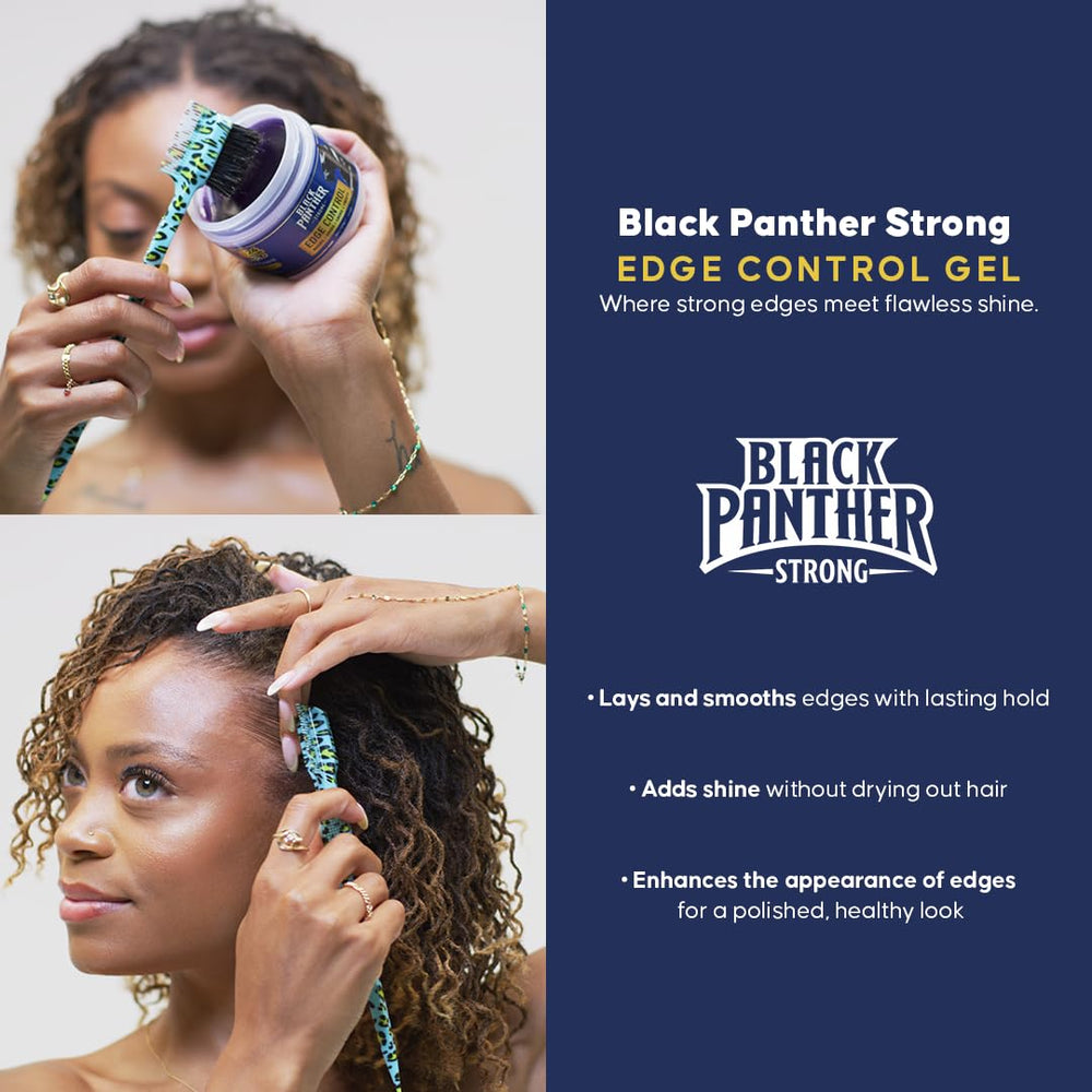 Black Panther Strong Diamond Edges, cabello 4C recibe fijación suave y control.