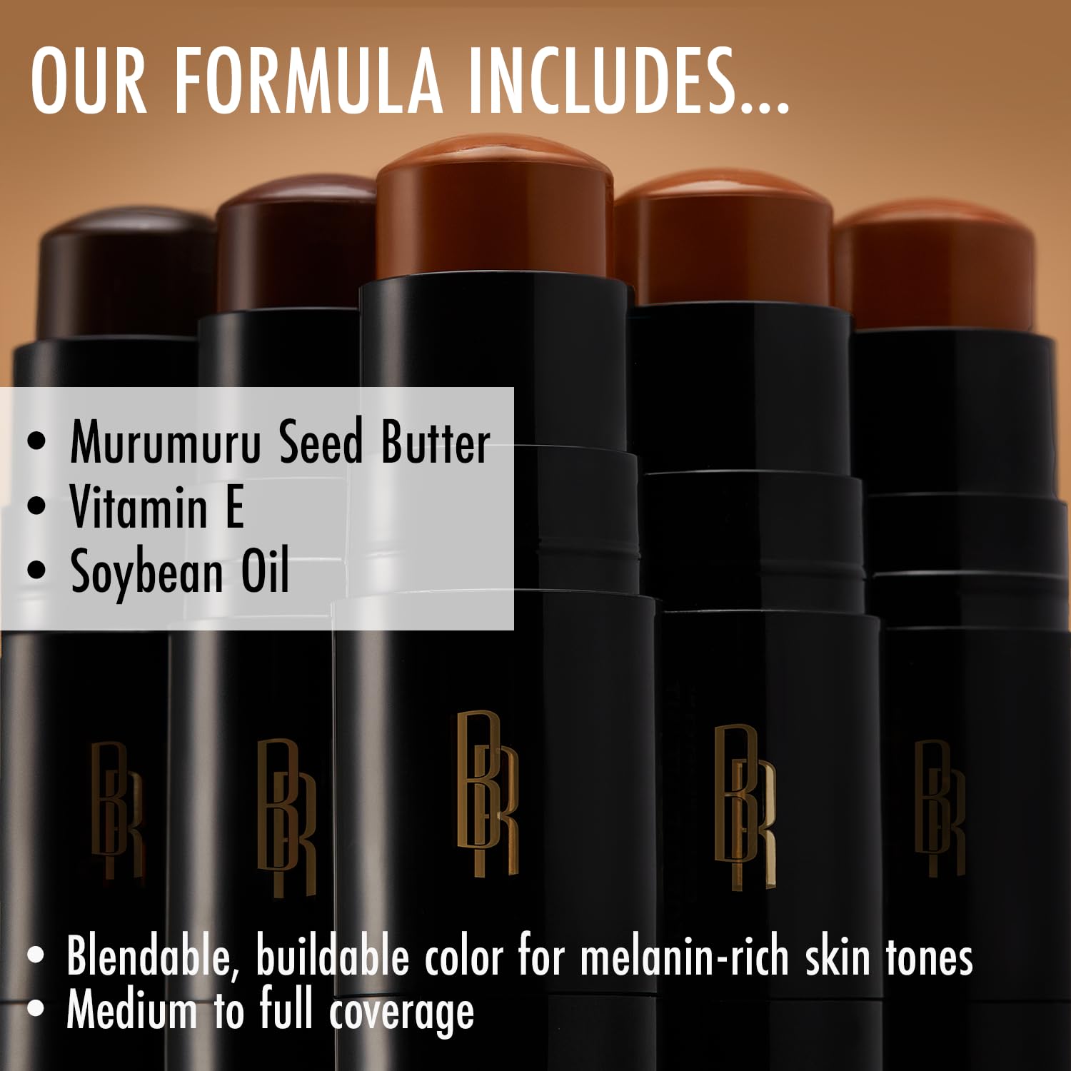 Rostro definido con contorno suave y acabado uniforme con Black Radiance.