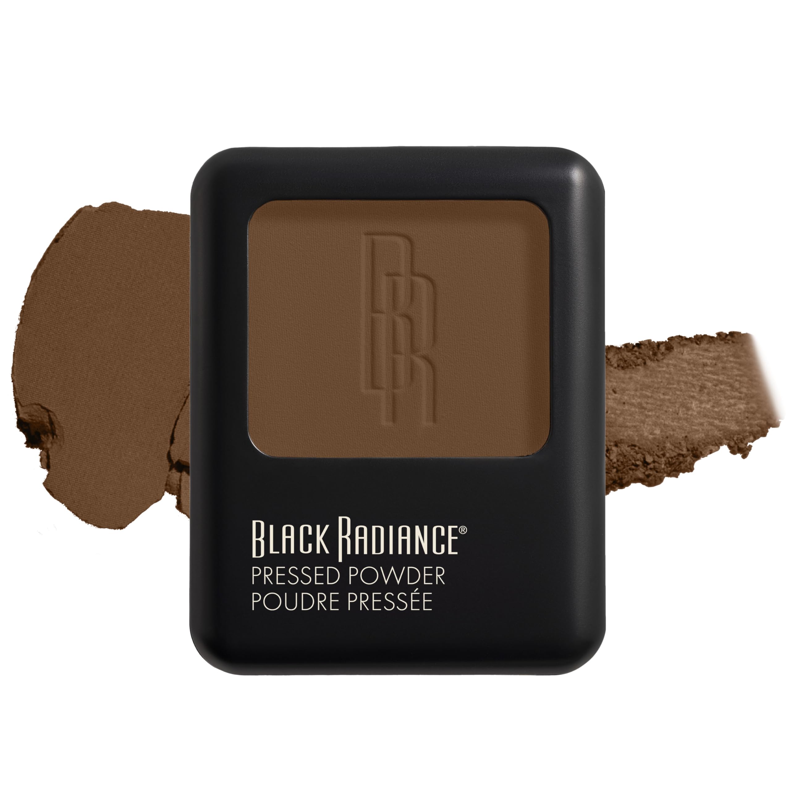Black Radiance pressed powder compact with mirror for oil absorption on deep skin