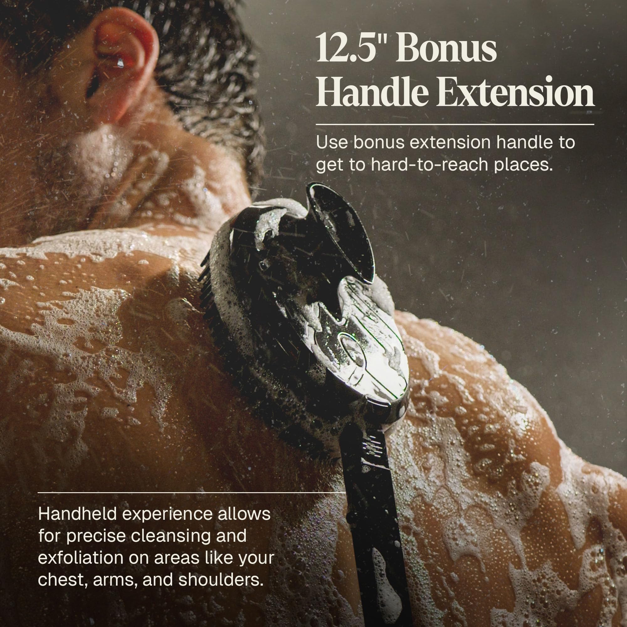 Black Wolf rechargeable and water-resistant scrubber for shower use