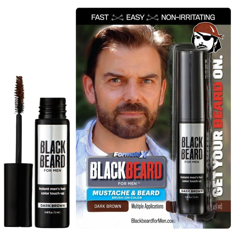 Blackbeard for Men brush-on color application for quick beard touch-ups.