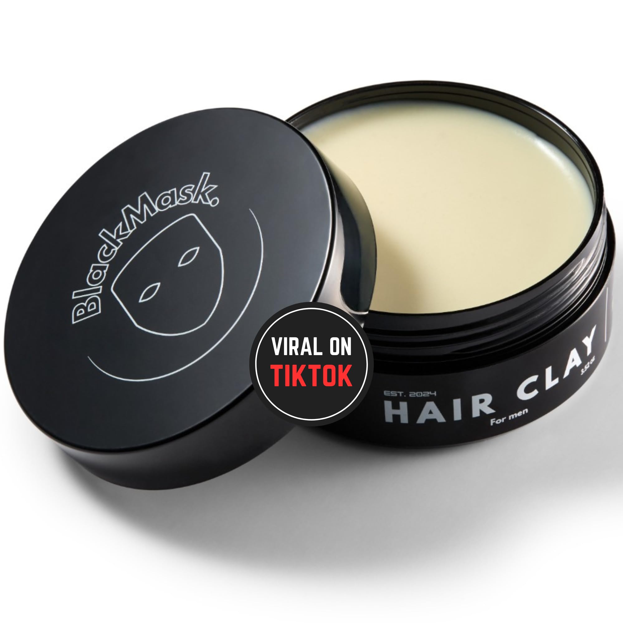 BlackMask Hair Clay demonstrates strong hold with a matte finish.