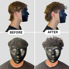 BlackMask hair texture before and after styling with volume