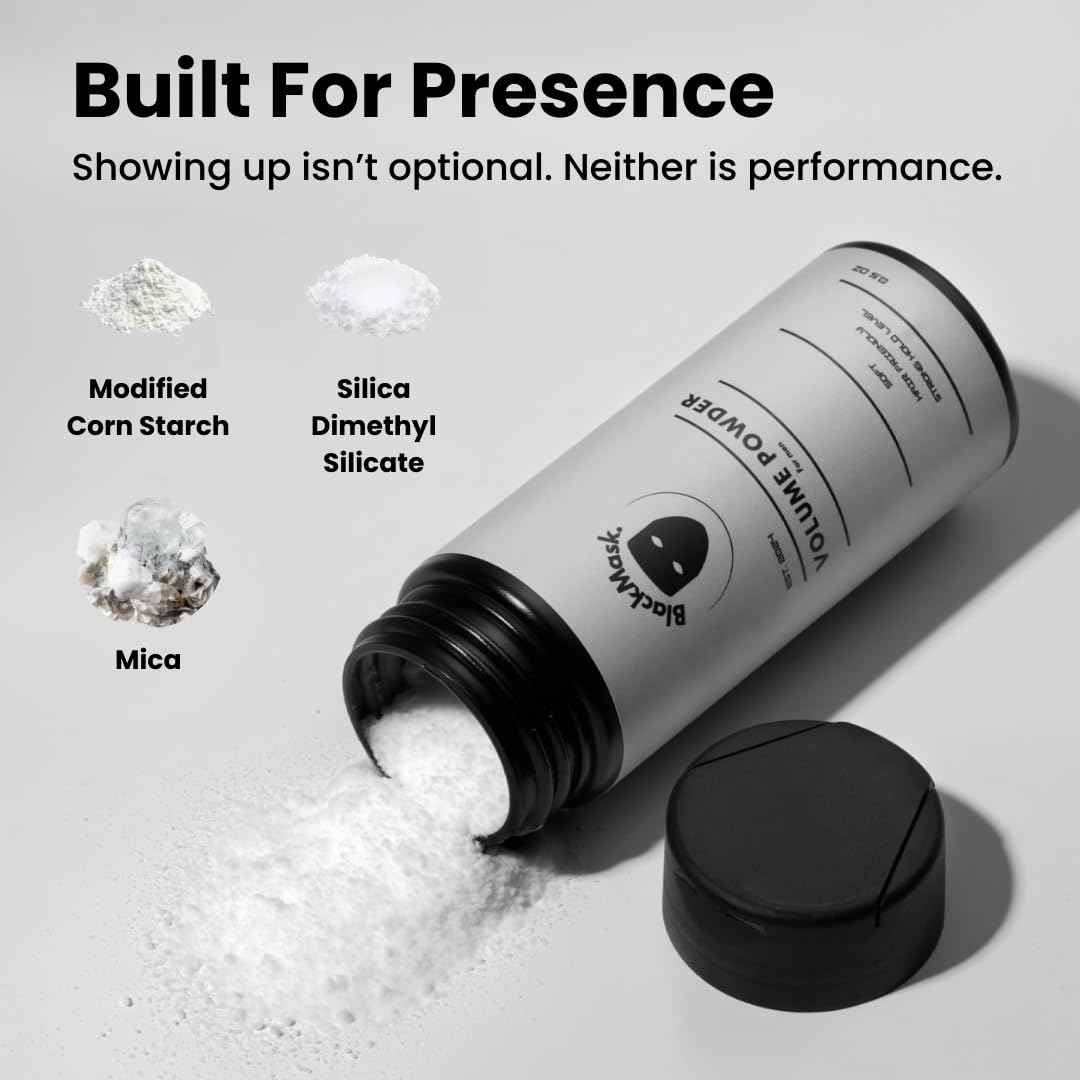 BlackMask close-up highlights mica and silica for texture