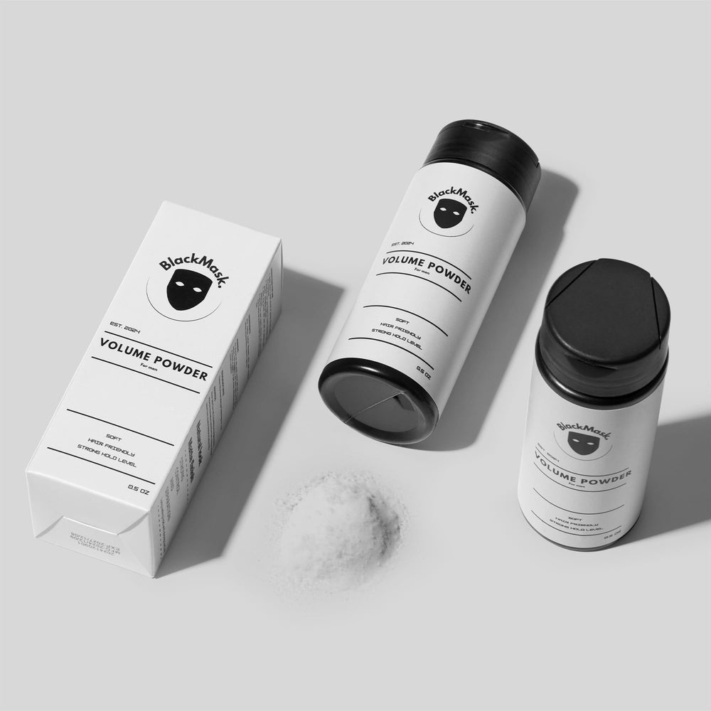 BlackMask powder hands applying texture for natural hold
