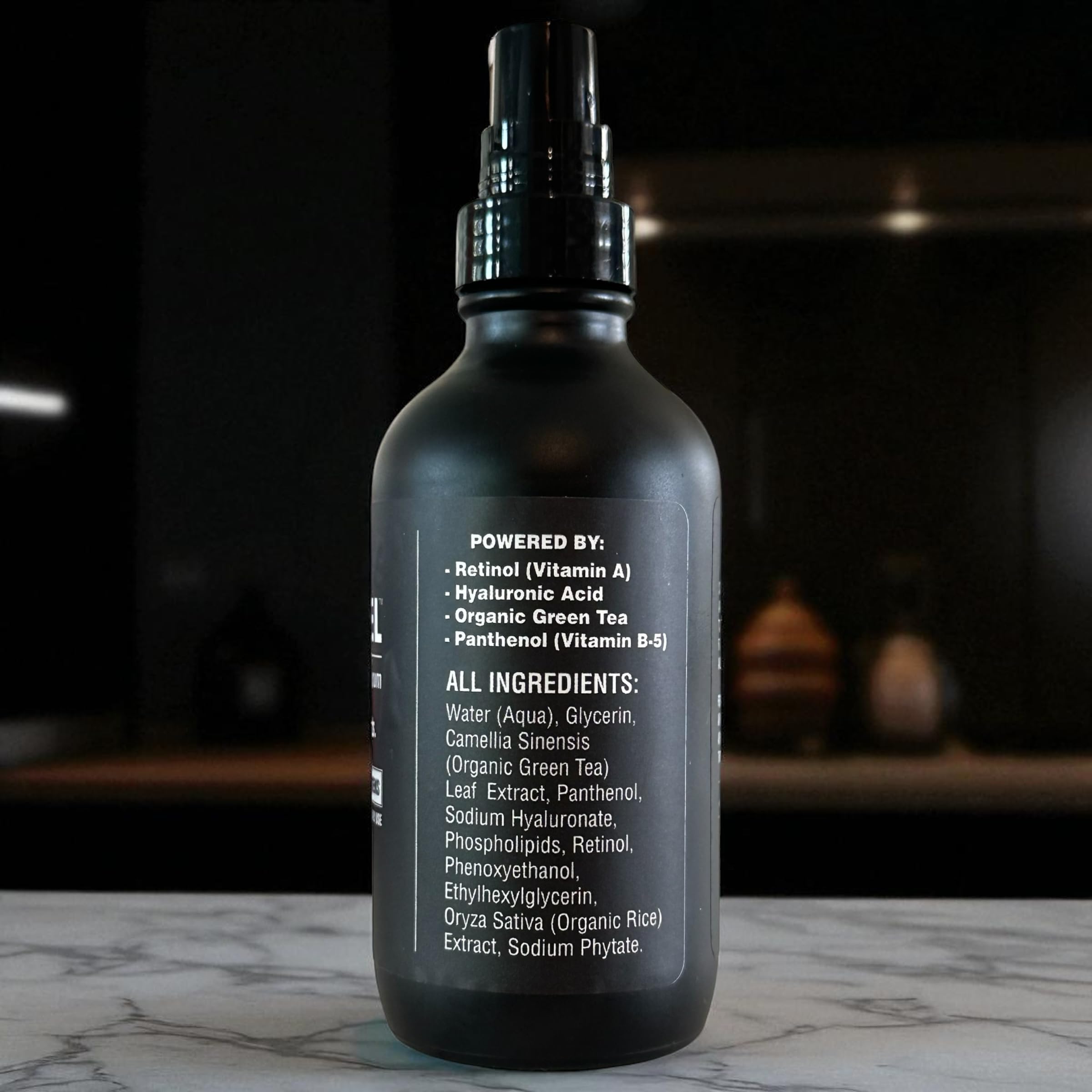 BLACKSTEEL men's serum application hand shows smooth, even texture for easy spreading