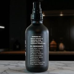 BLACKSTEEL men's serum application hand shows smooth, even texture for easy spreading
