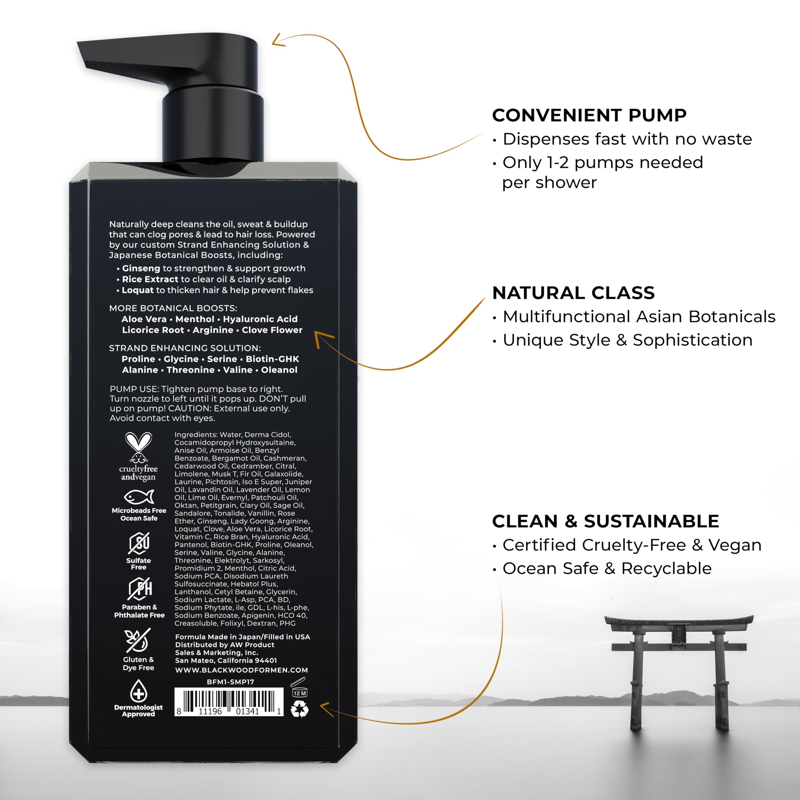 Blackwood For Men espumA clara: sensación suave y limpieza eficiente del cabello
