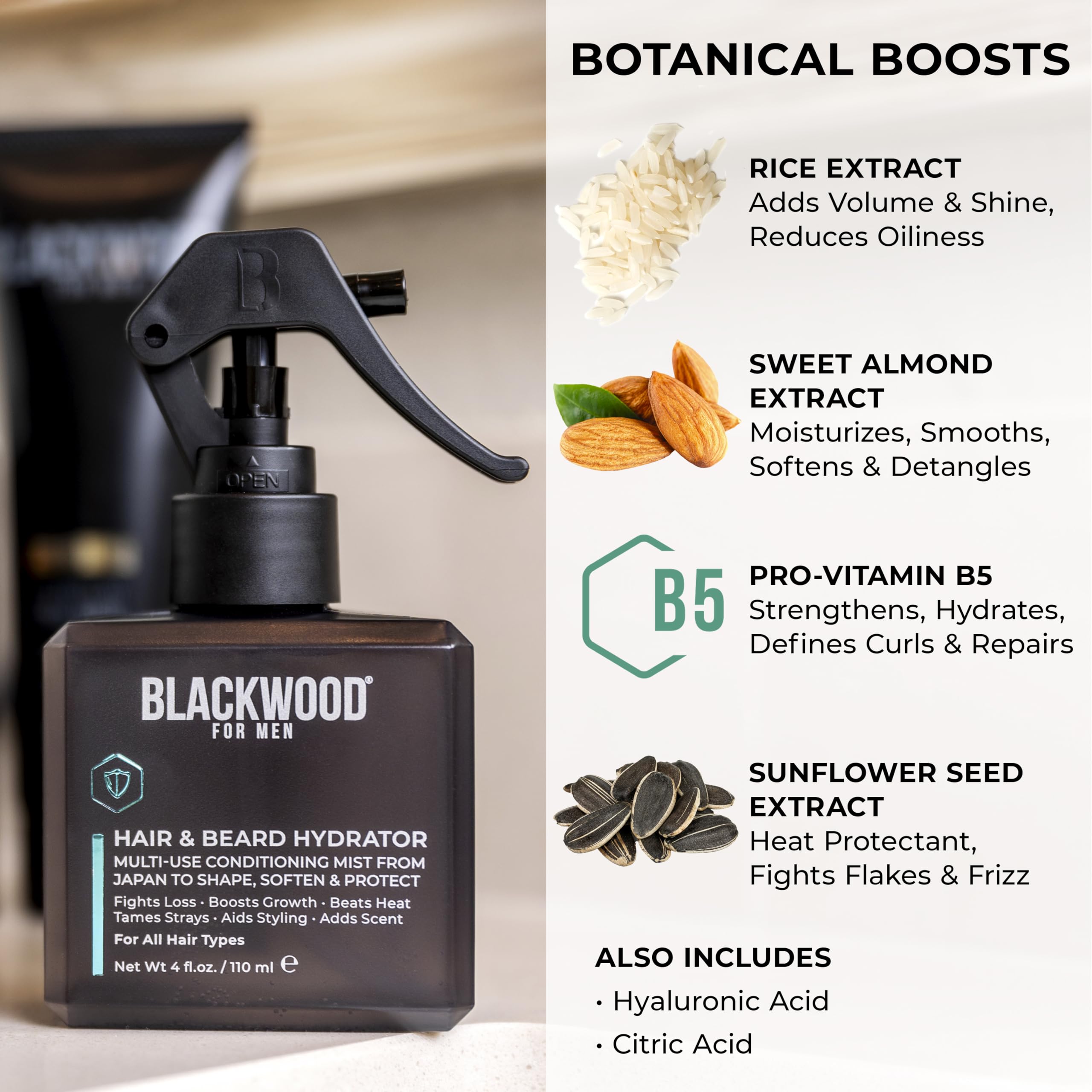 Blackwood For Men hydrator spray close-up showing bottle and nozzle