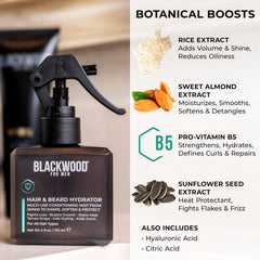 Blackwood For Men hydrator spray close-up showing bottle and nozzle