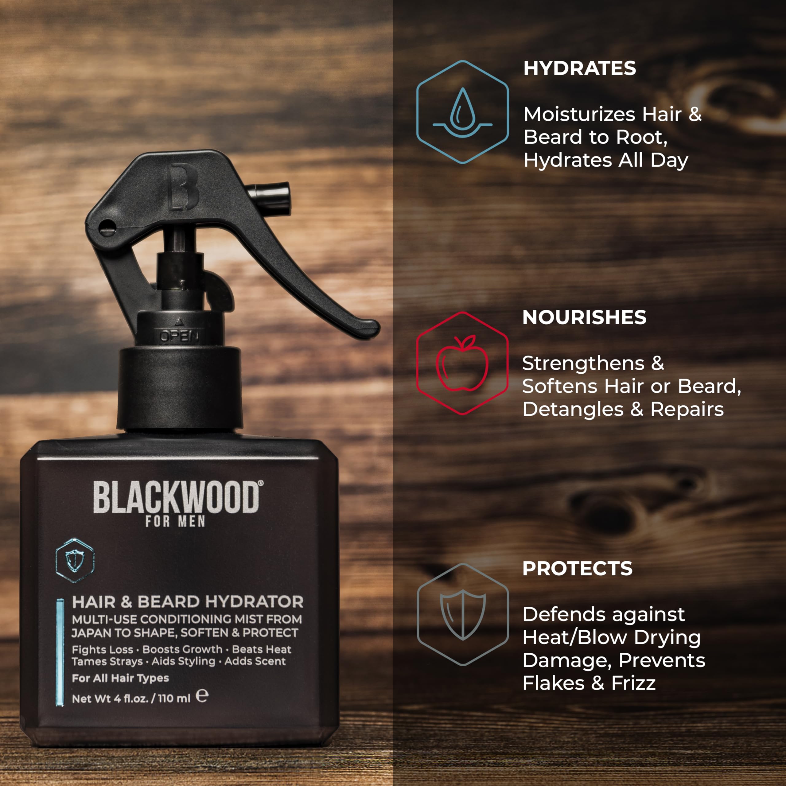 Blackwood For Men hydrator spray fragrance note for daily scent