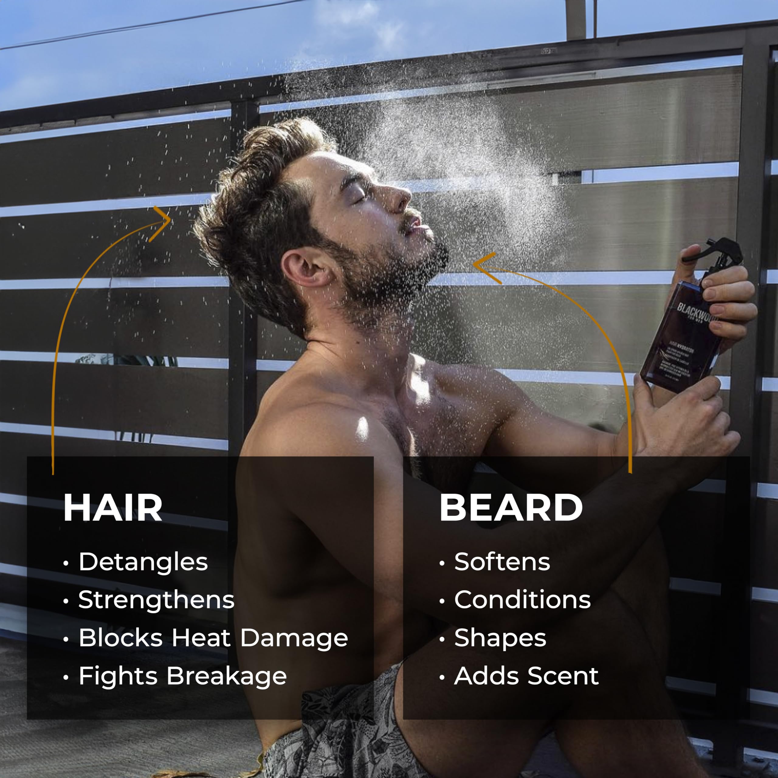 Blackwood For Men hydrator spray ingredients label highlights rice extract benefits